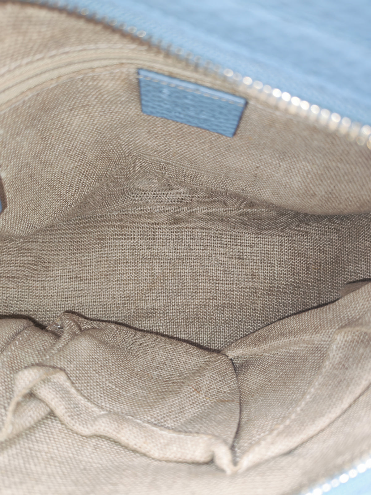 Gucci Bree Tote Bag Small in GG Supreme Canvas and Light Blue Leather