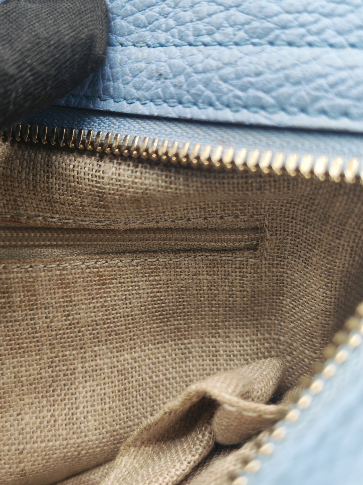 Gucci Bree Tote Bag Small in GG Supreme Canvas and Light Blue Leather