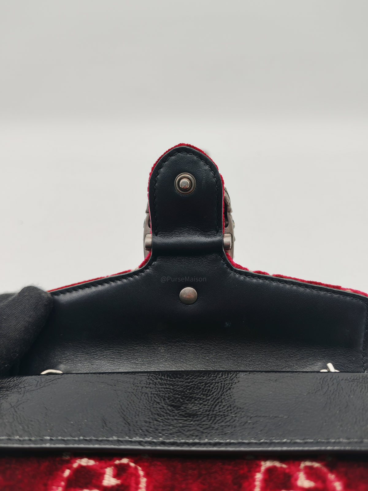 Gucci Dionysus Super Mini in Red GG Velvet Velour and Ruthenium Hardware