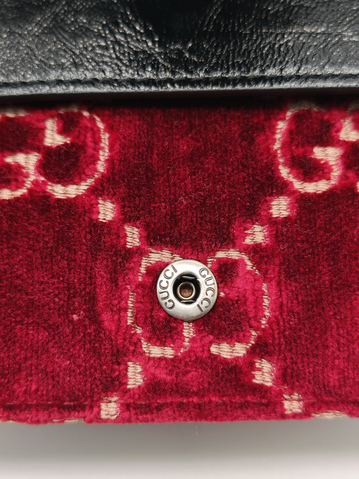 Gucci Dionysus Super Mini in Red GG Velvet Velour and Ruthenium Hardware