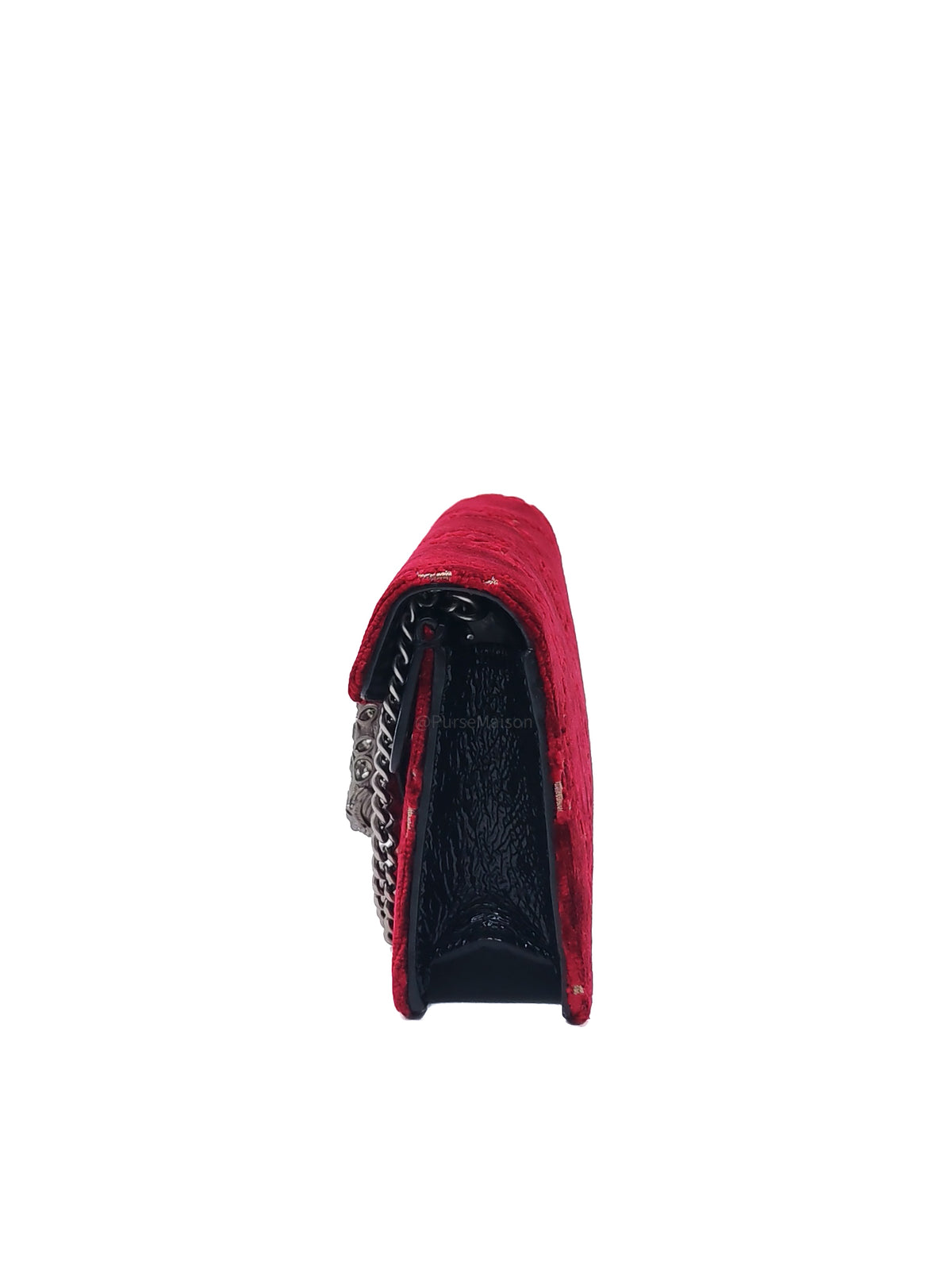 Gucci Dionysus Super Mini in Red GG Velvet Velour and Ruthenium Hardware