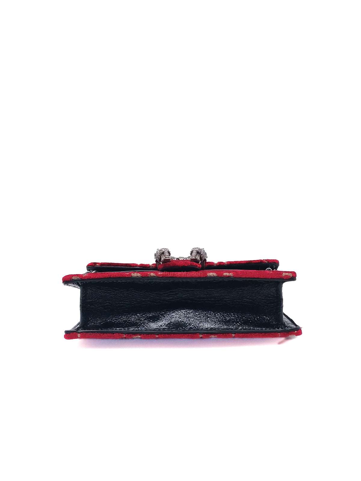 Gucci Dionysus Super Mini in Red GG Velvet Velour and Ruthenium Hardware