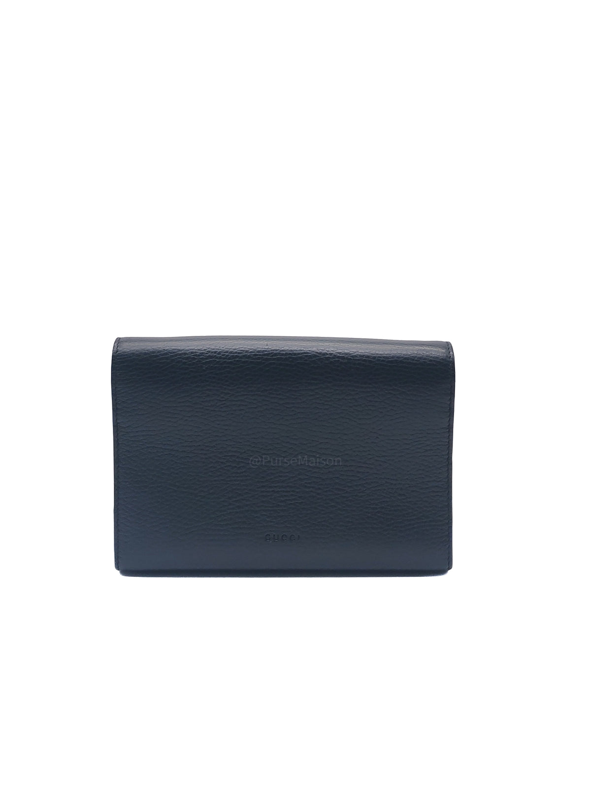 Gucci Dionysus Wallet on Chain in Black Grained Calfskin Leather Silver Hardware