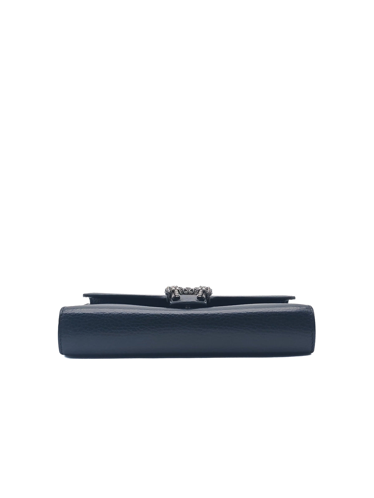 Gucci Dionysus Wallet on Chain in Black Grained Calfskin Leather Silver Hardware