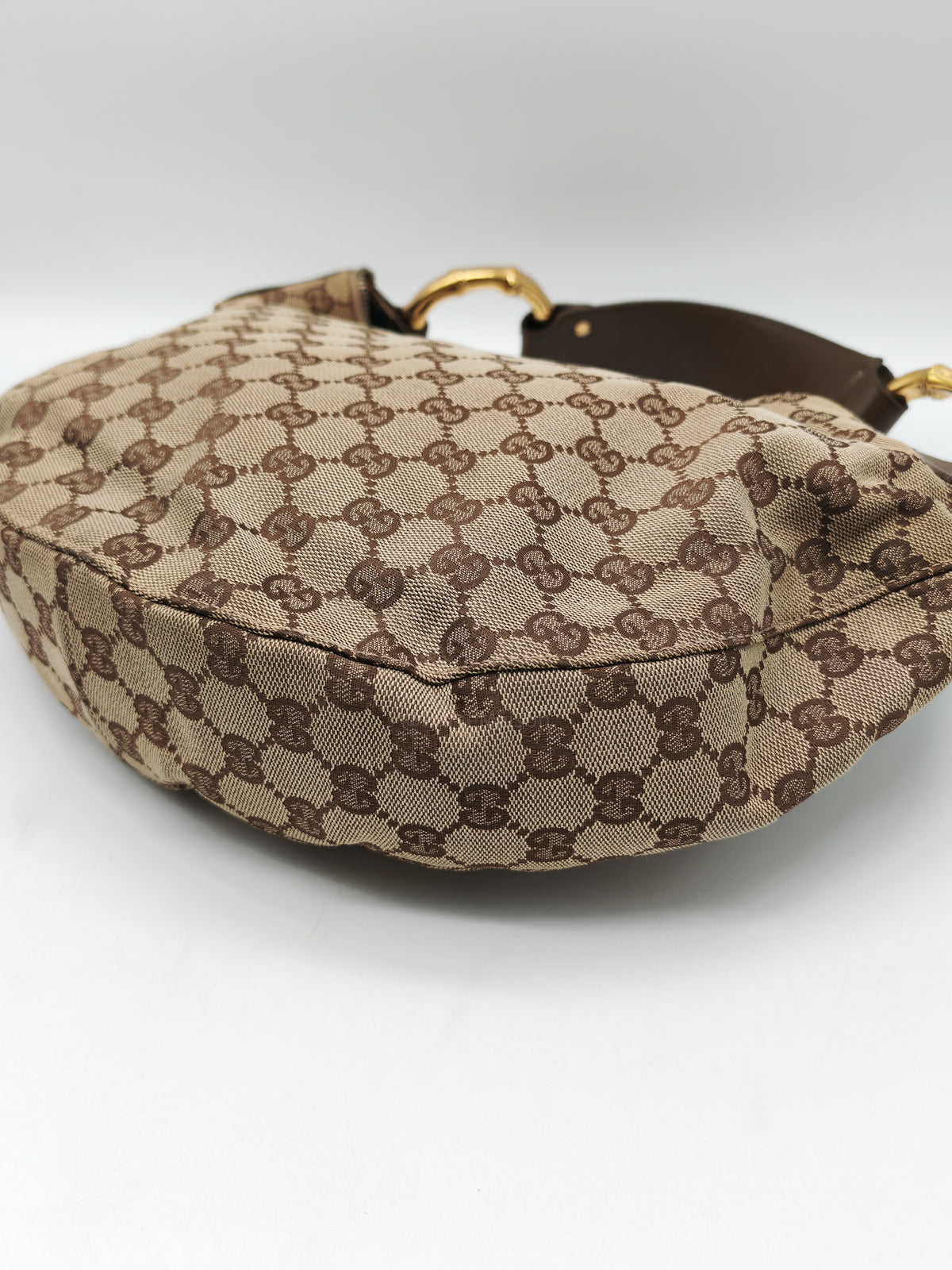 Gucci Vintage Bamboo Ring Hobo Bag in GG Supreme Canvas