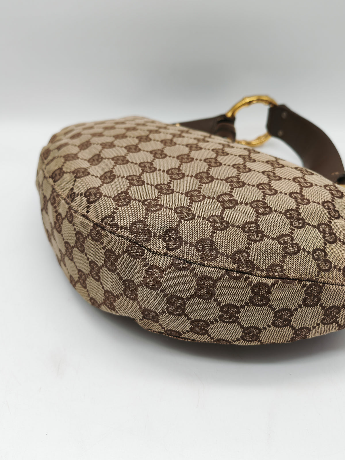 Gucci Vintage Bamboo Ring Hobo Bag in GG Supreme Canvas