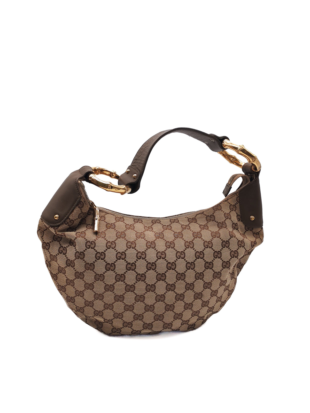 Gucci Vintage Bamboo Ring Hobo Bag in GG Supreme Canvas