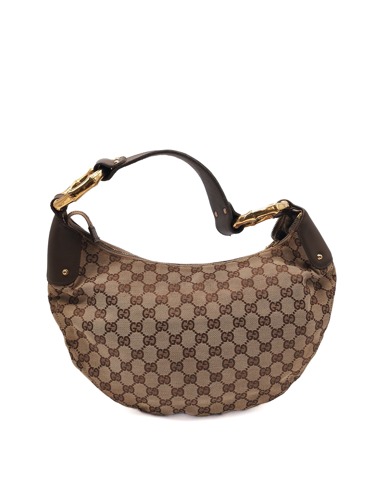 Gucci Vintage Bamboo Ring Hobo Bag in GG Supreme Canvas