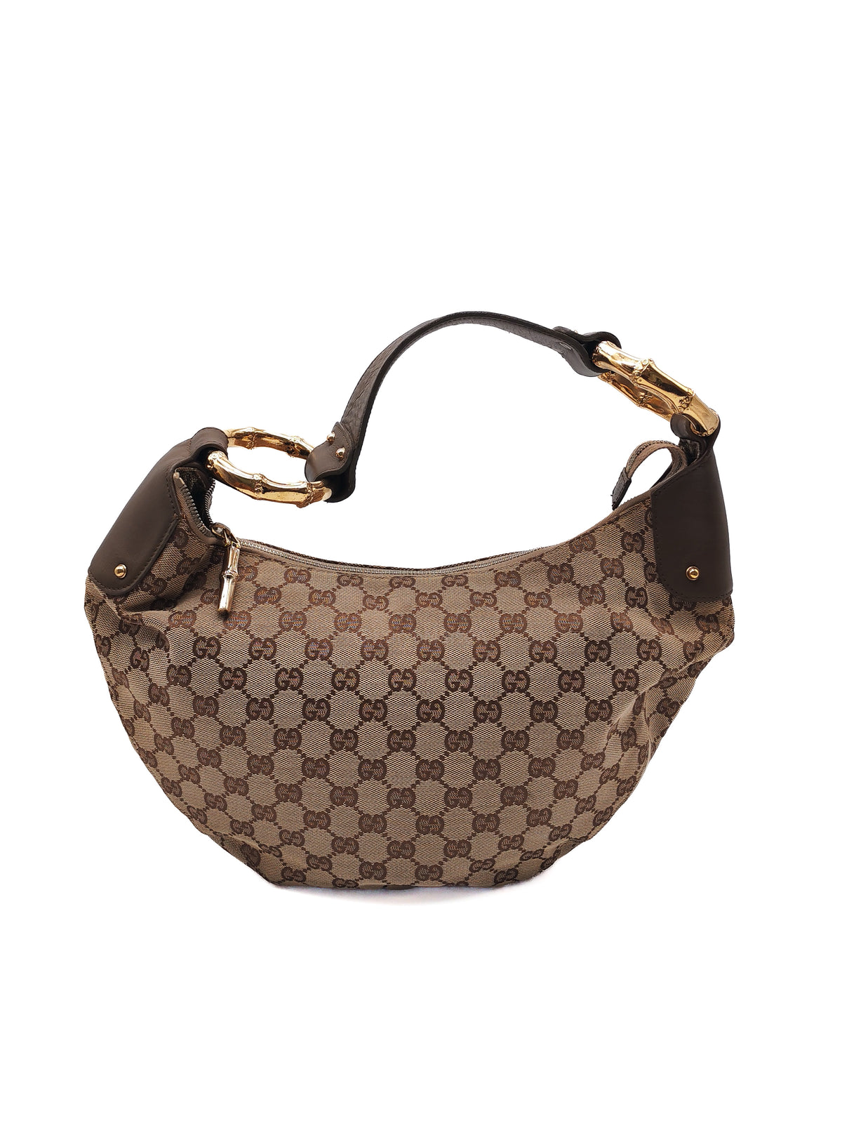 Gucci Vintage Bamboo Ring Hobo Bag in GG Supreme Canvas