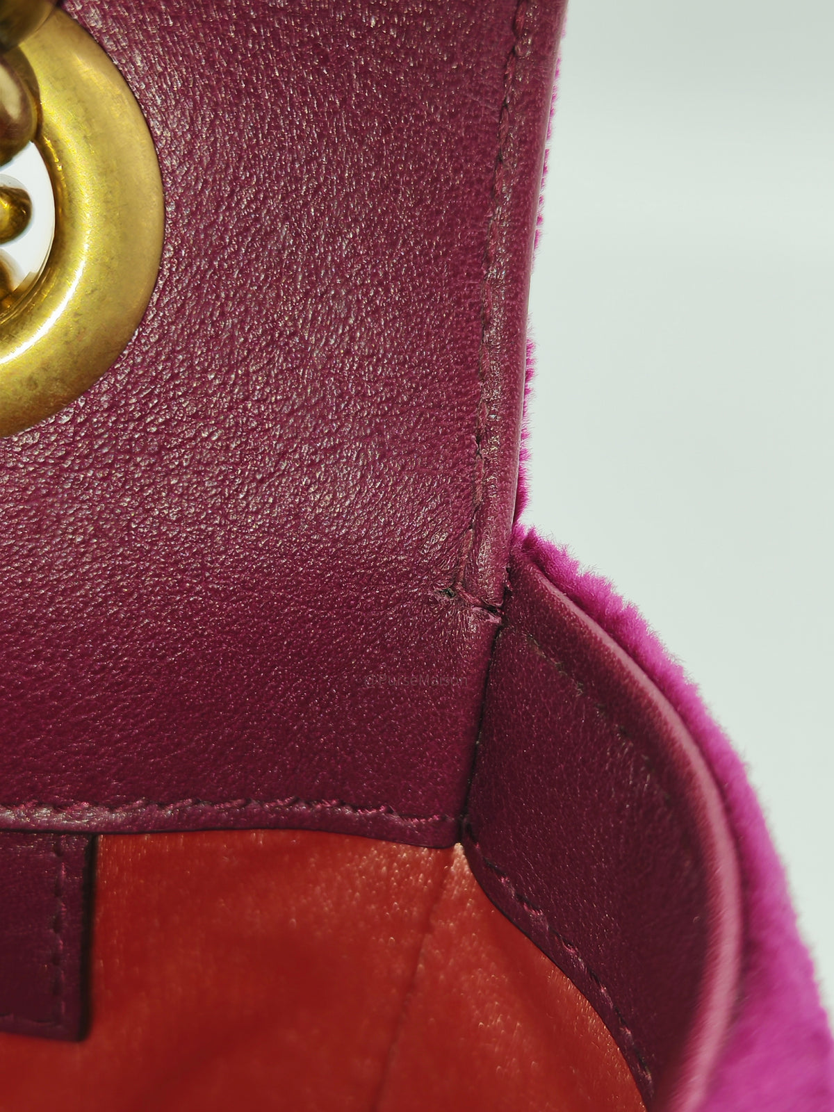 Gucci Velvet Matellase GG Marmont Shoulder Bag in Rich Purple Velvet Fabric and Aged Gold Hardware