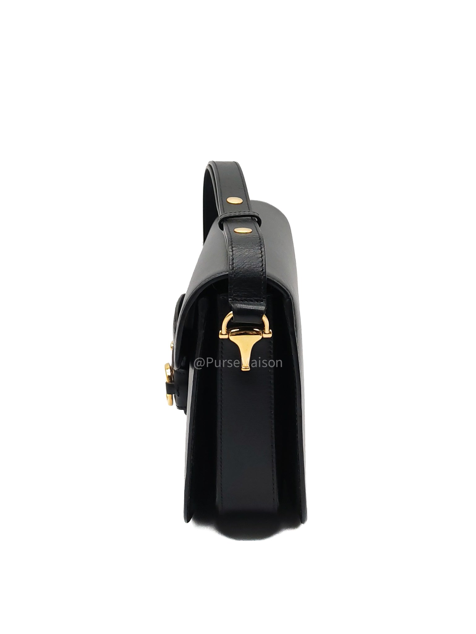 Gucci Horsebit 1955 Shoulder Bag Medium in Black Calfskin Leather