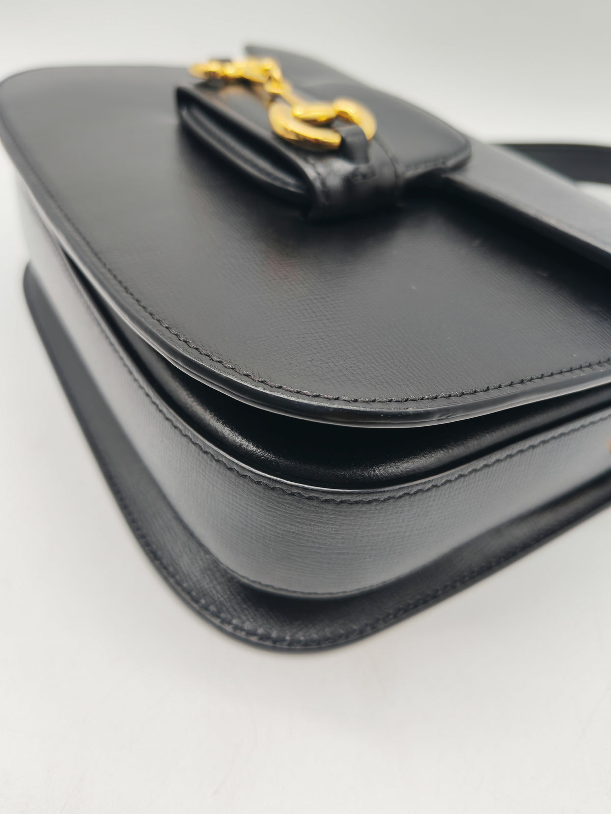 Gucci Horsebit 1955 Shoulder Bag Medium in Black Calfskin Leather