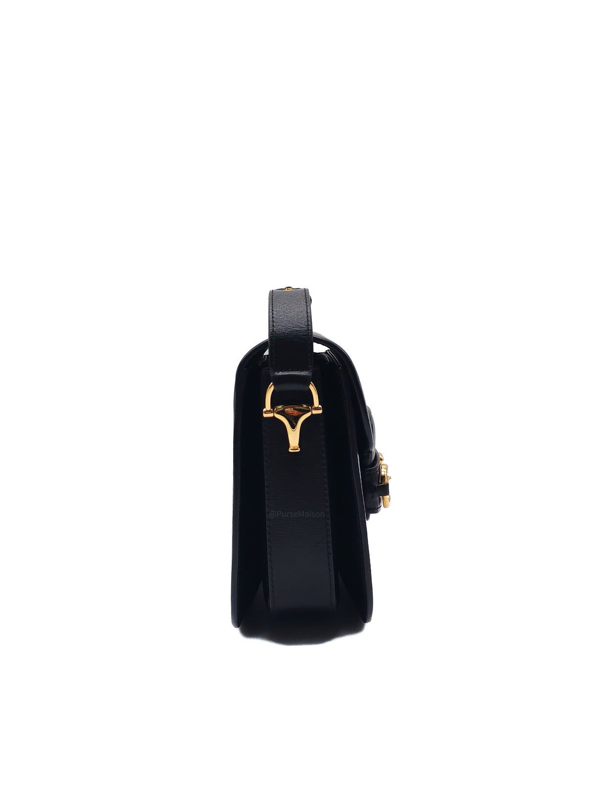 Gucci Horsebit 1955 Shoulder Bag Medium in Black Calfskin Leather