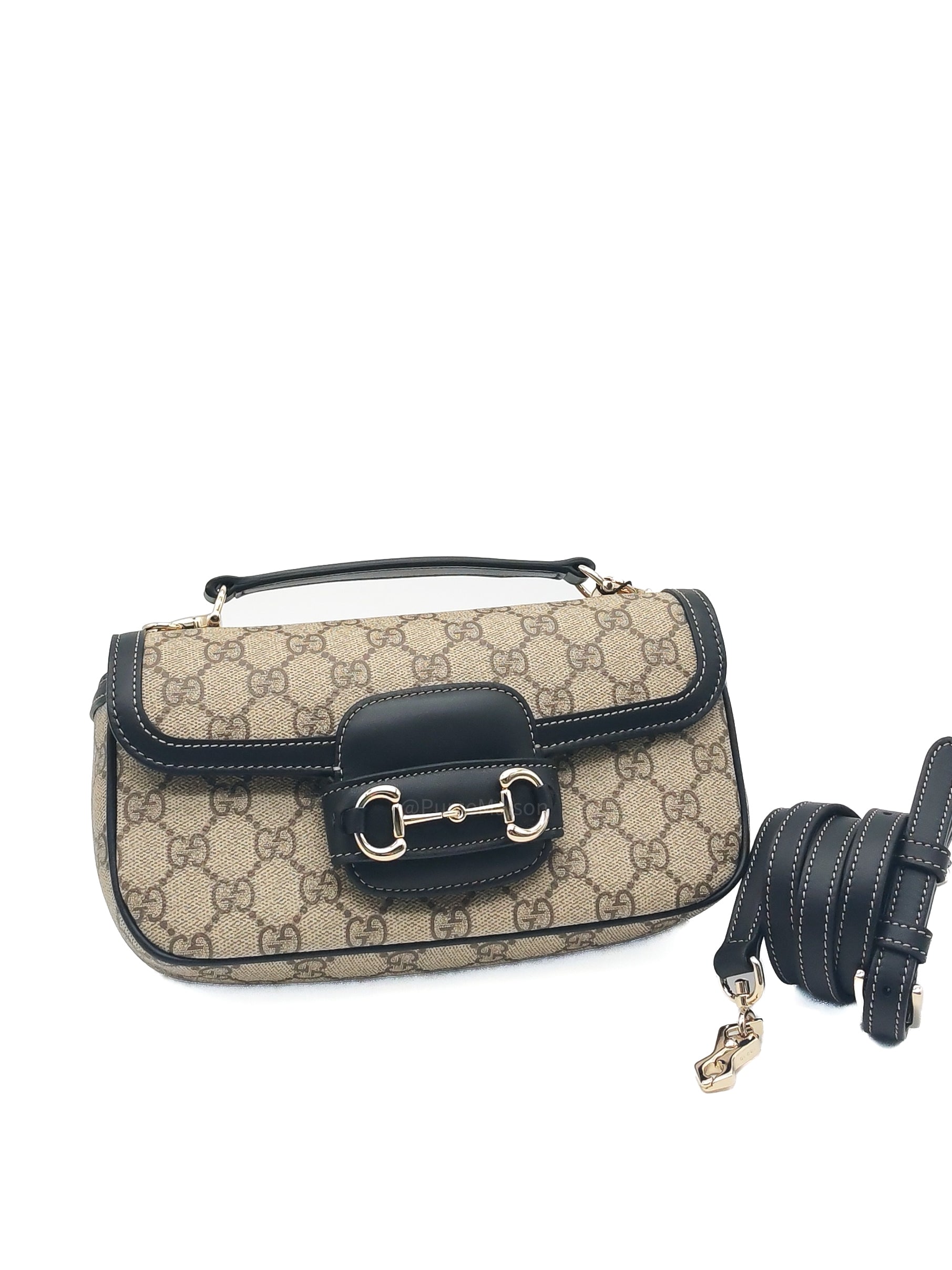 Gucci Horsebit 1955 Soft Small East West Shoulder Bag Supreme Canvas