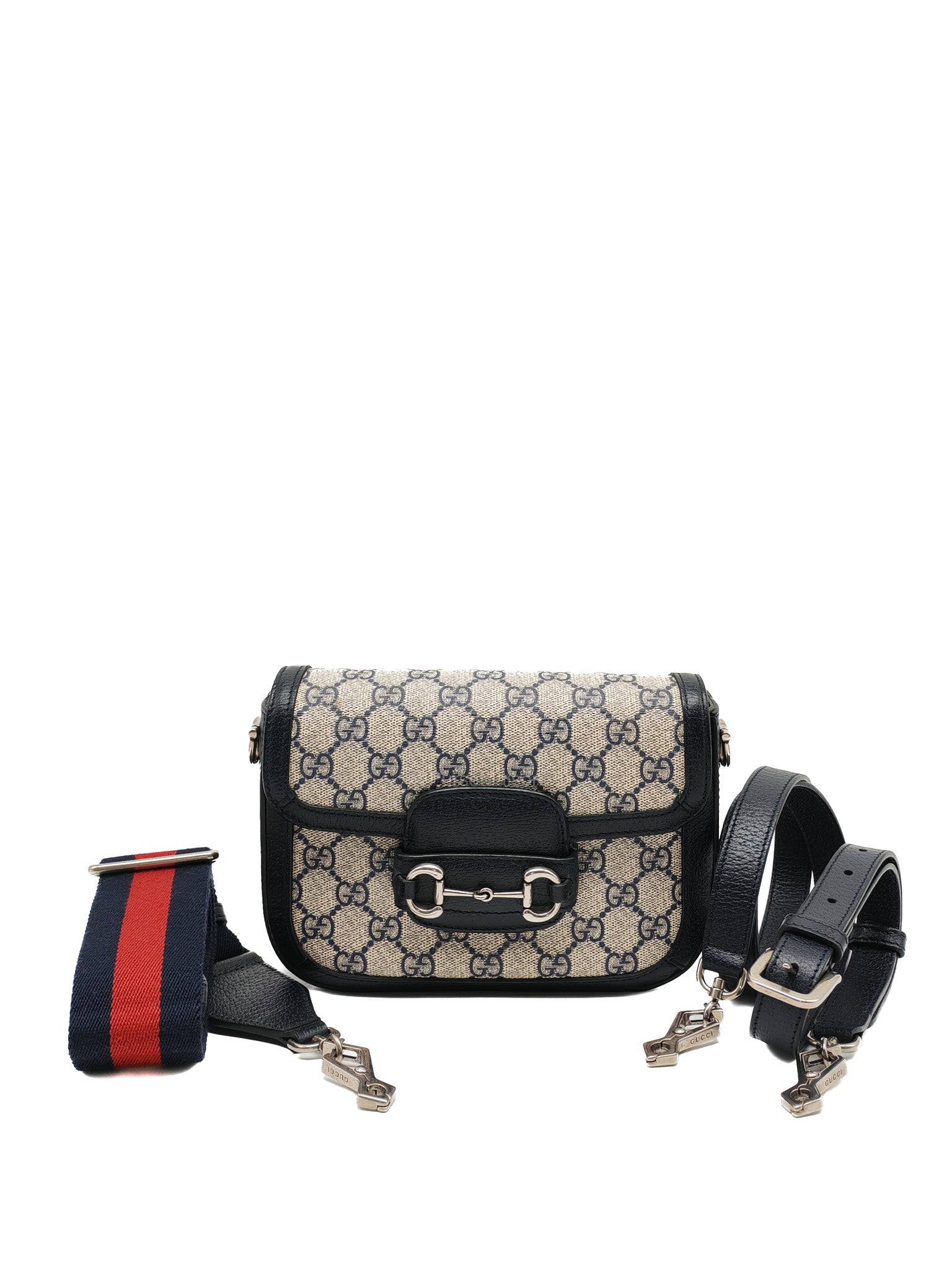 Gucci Horsebit Mini 1955 Canvas Navy Blue Crossbody Bag