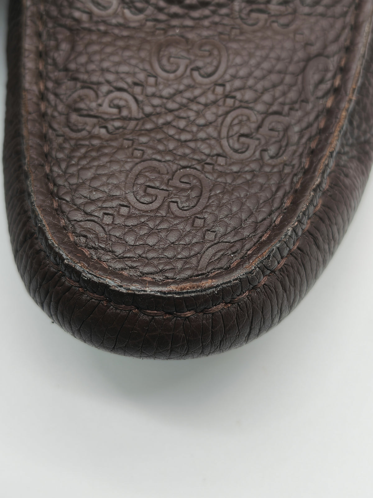 Gucci Leather Driver Loafers in Brown Morsetto Detail Size 7 (25 cm)