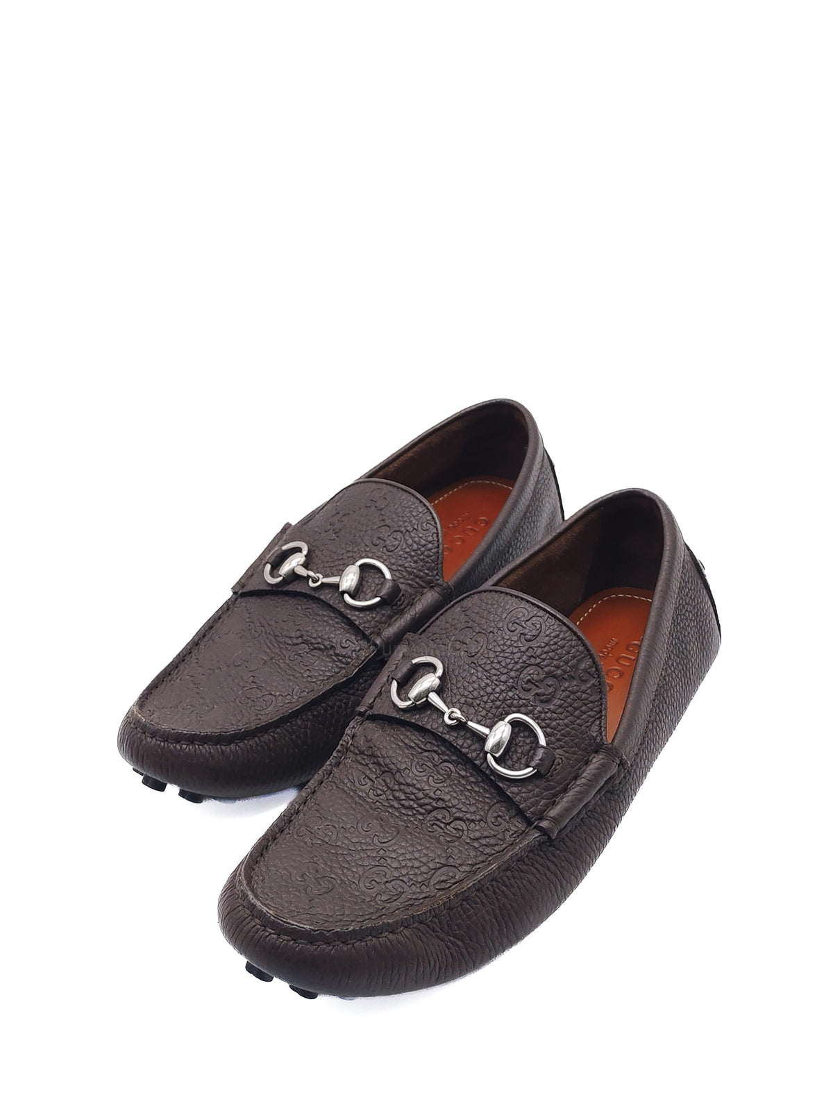 Gucci Leather Driver Loafers in Brown Morsetto Detail Size 7 (25 cm)
