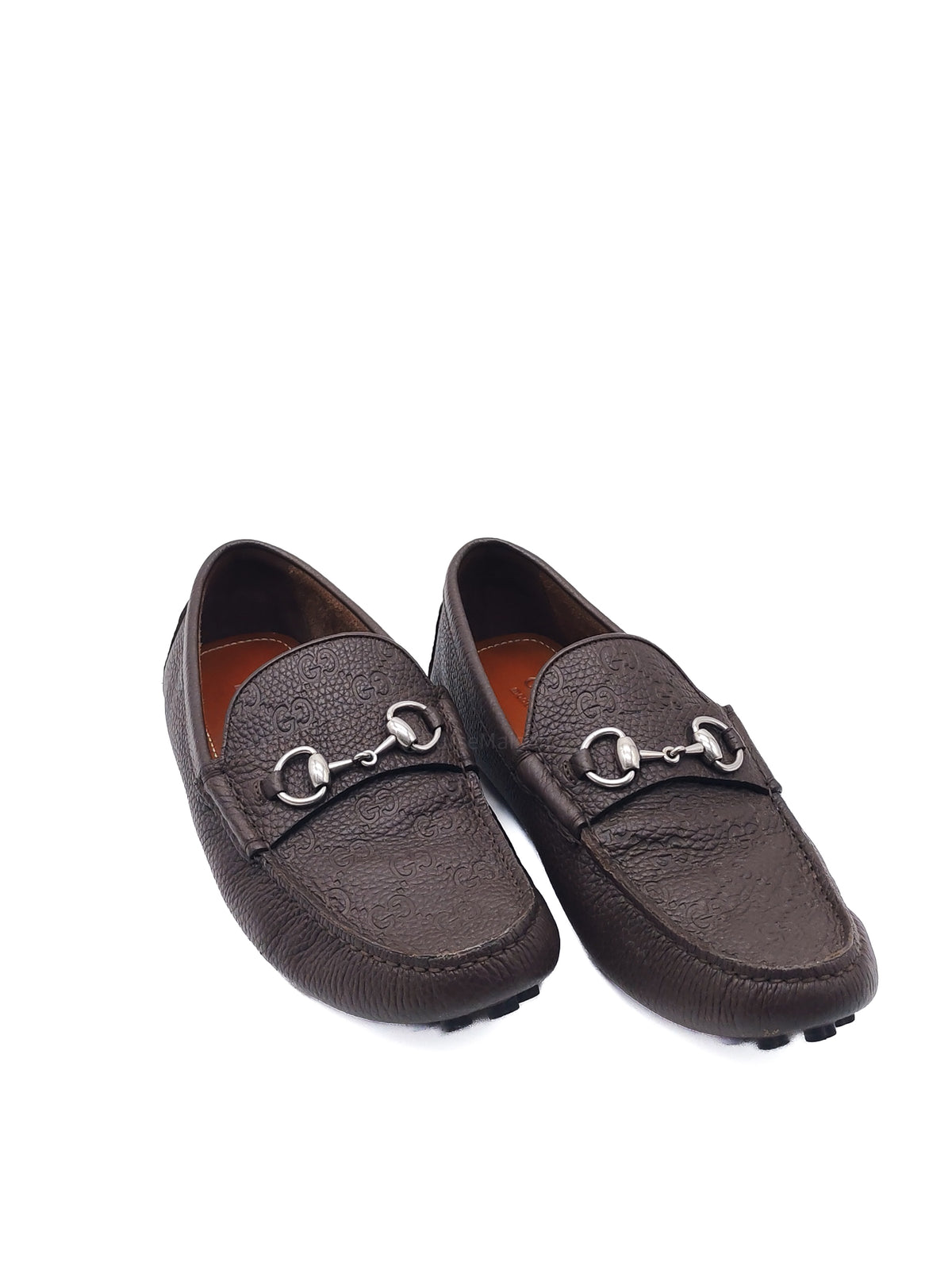 Gucci Leather Driver Loafers in Brown Morsetto Detail Size 7 (25 cm)