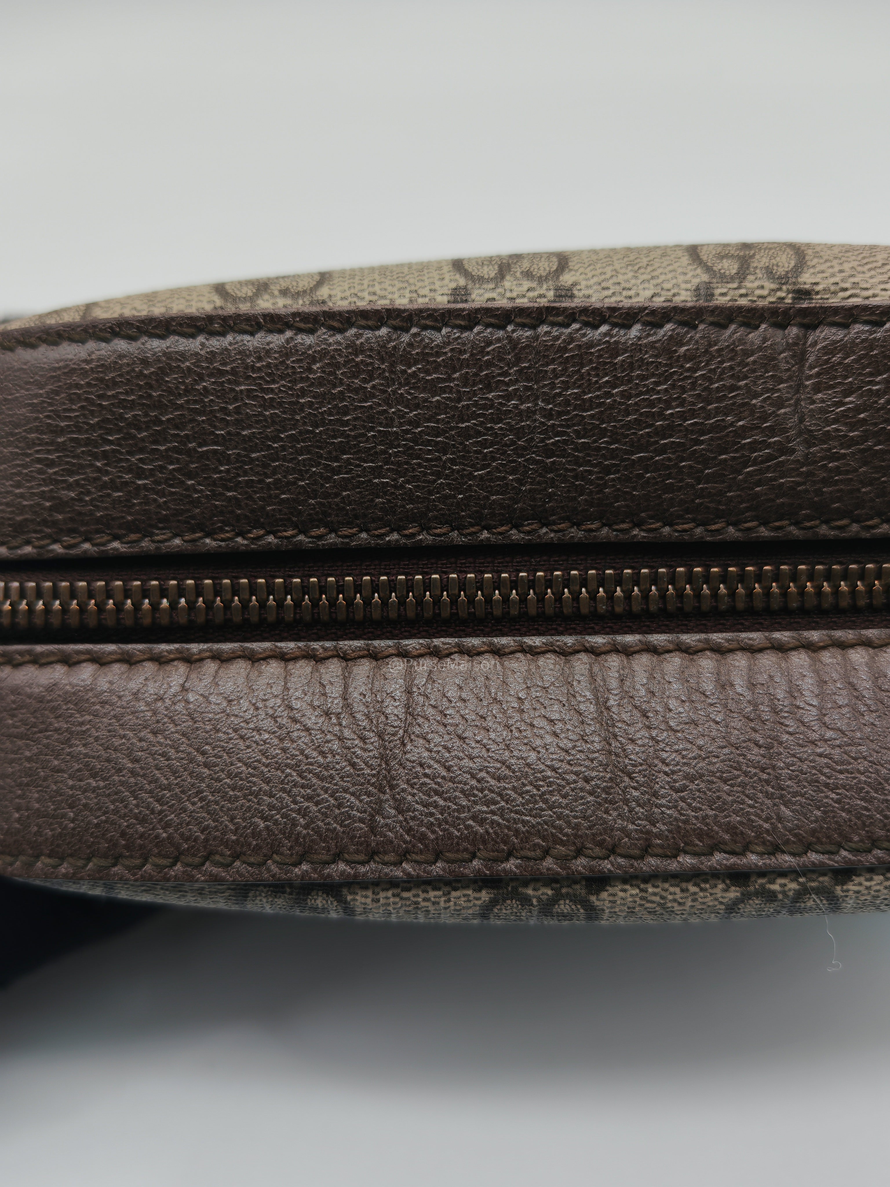 Gucci New Vintage Camera Bag in Brown Coated Monogram Pattern GG Supreme Canvas