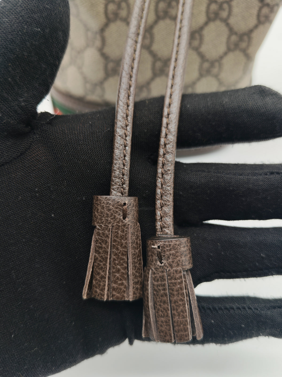 Gucci Ophidia Mini Bucket Bag in GG Supreme Monogram Canvas and Gold Hardware