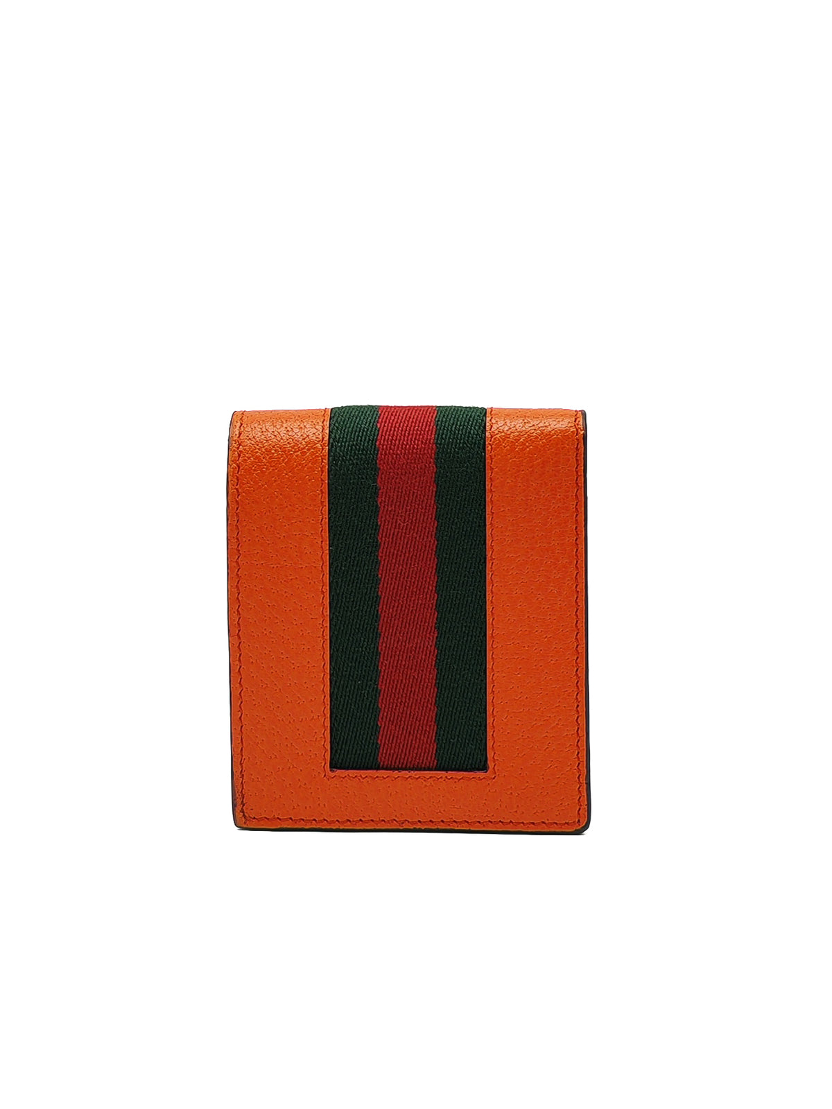 Gucci Bi-Fold Wallet in Orange Leather Signature Web