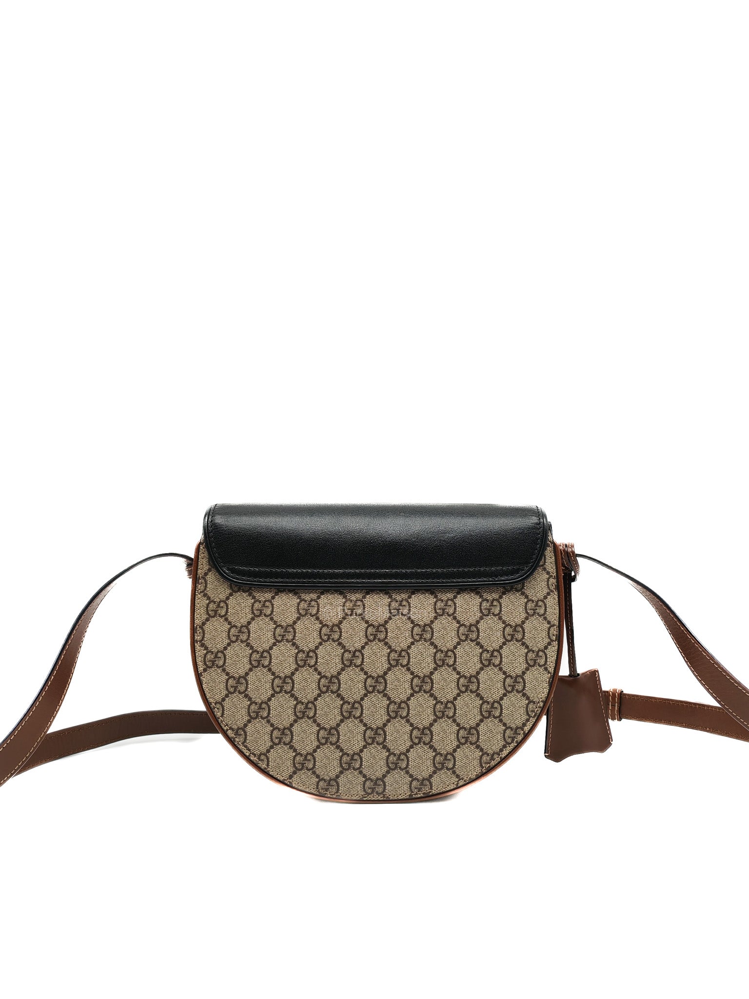 Gucci Padlock Saddle Bag in GG Supreme Monogram Canvas and Gold Hardware