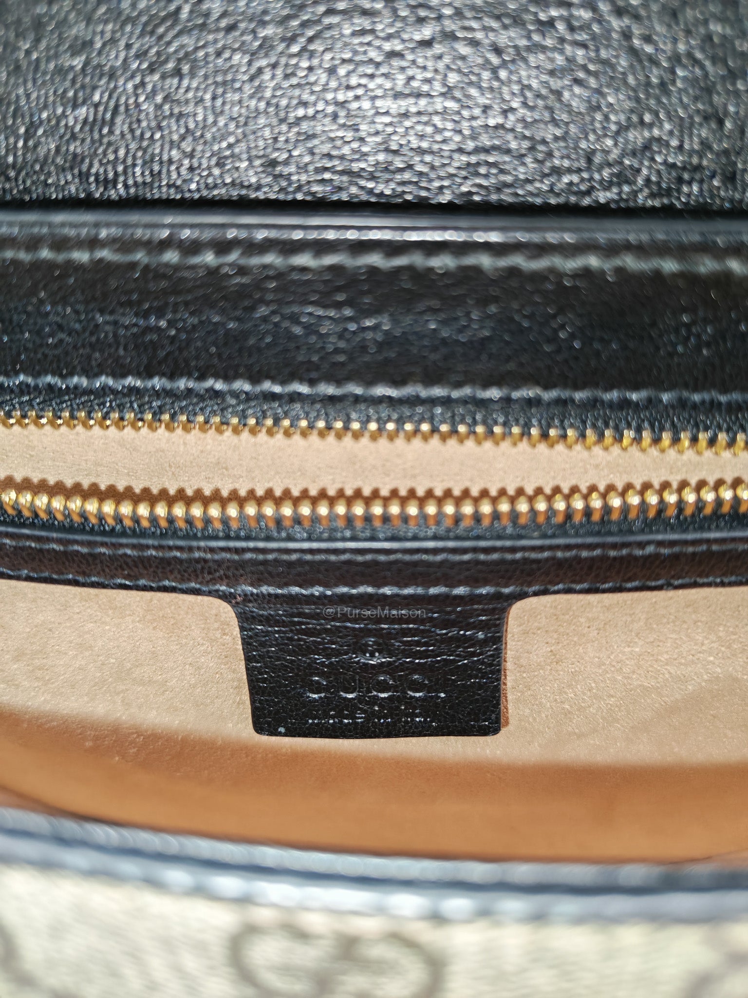 Gucci Padlock Saddle Bag in GG Supreme Monogram Canvas and Gold Hardware