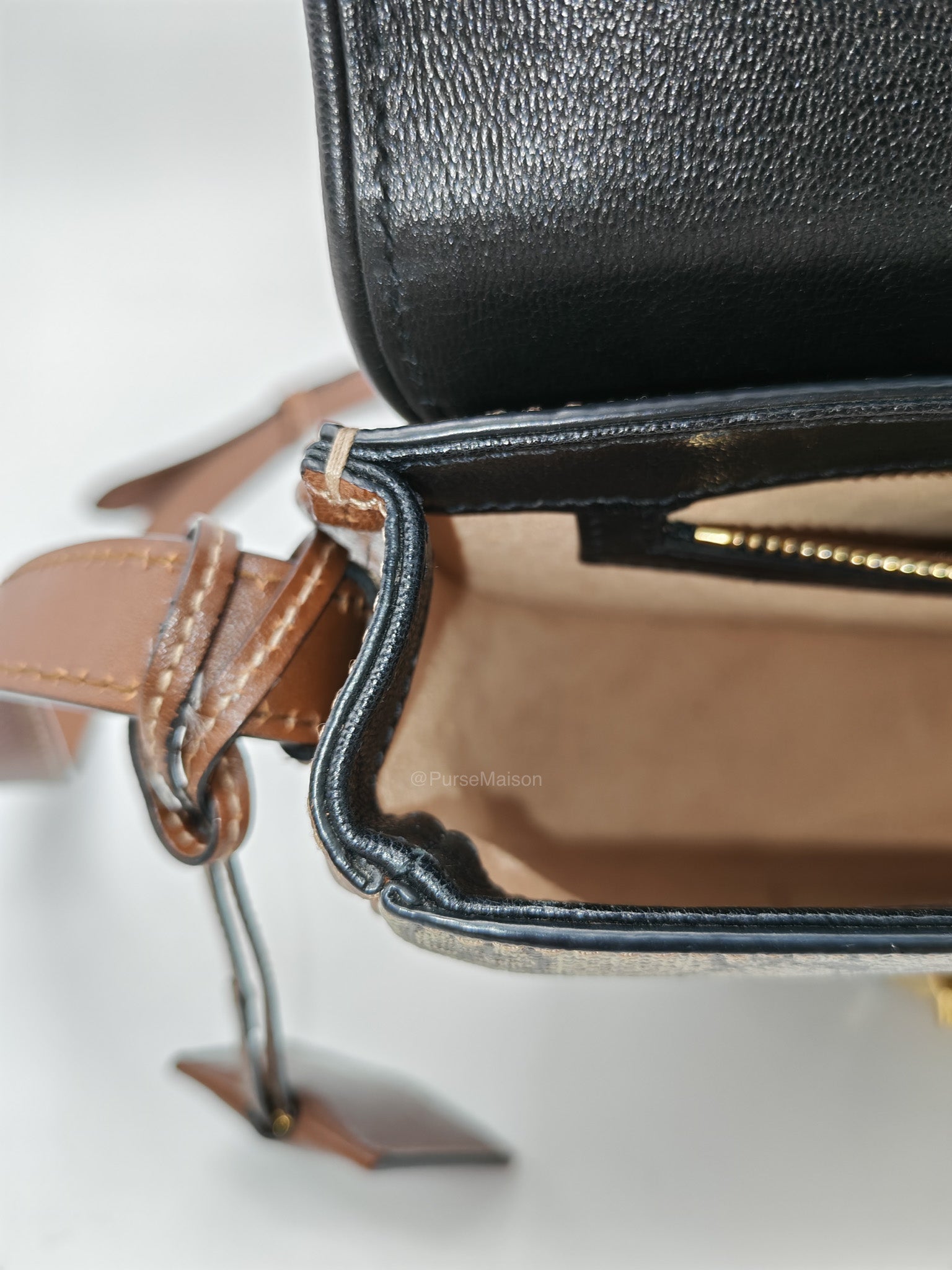 Gucci Padlock Saddle Bag in GG Supreme Monogram Canvas and Gold Hardware
