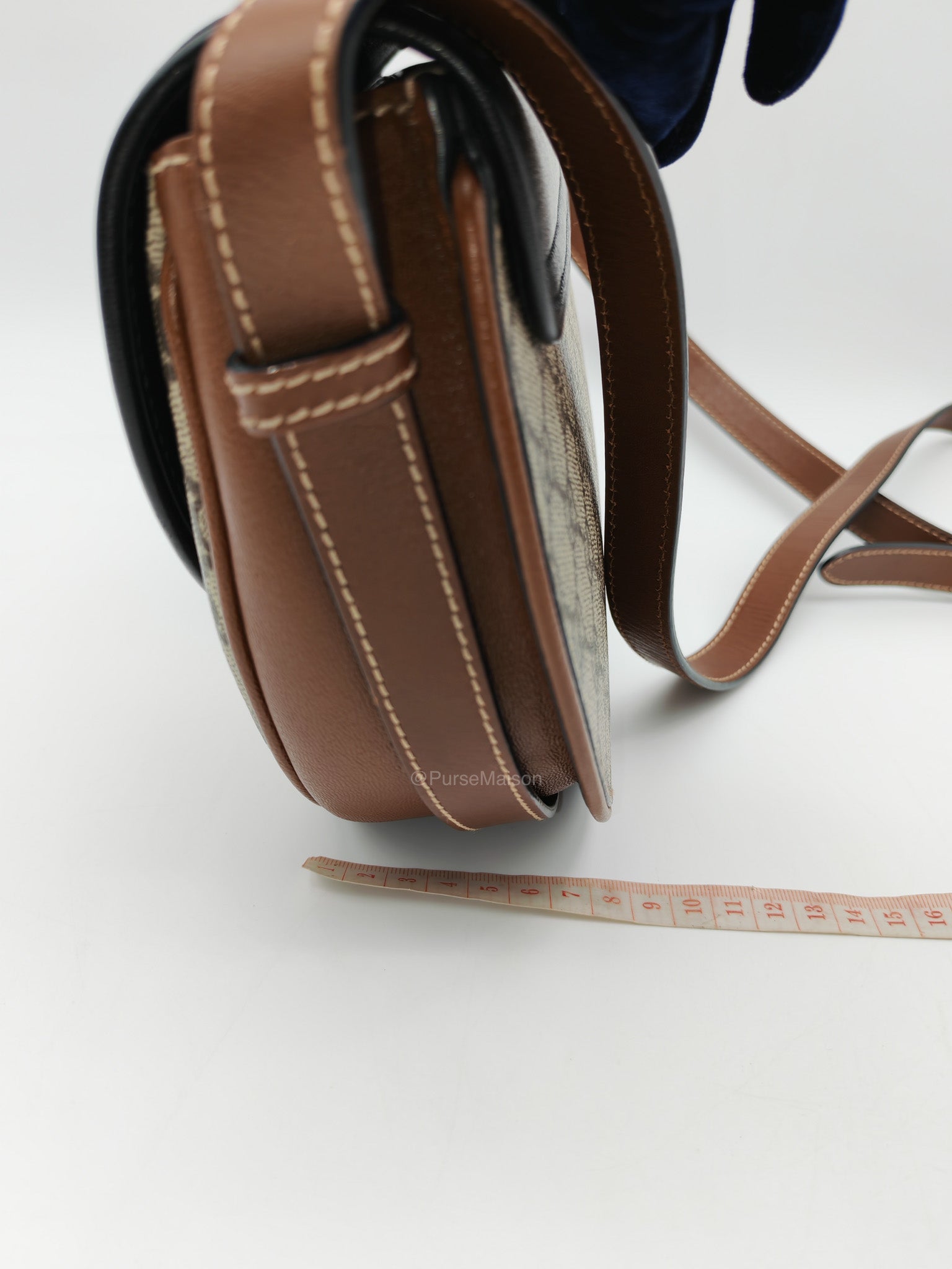 Gucci Padlock Saddle Bag in GG Supreme Monogram Canvas and Gold Hardware