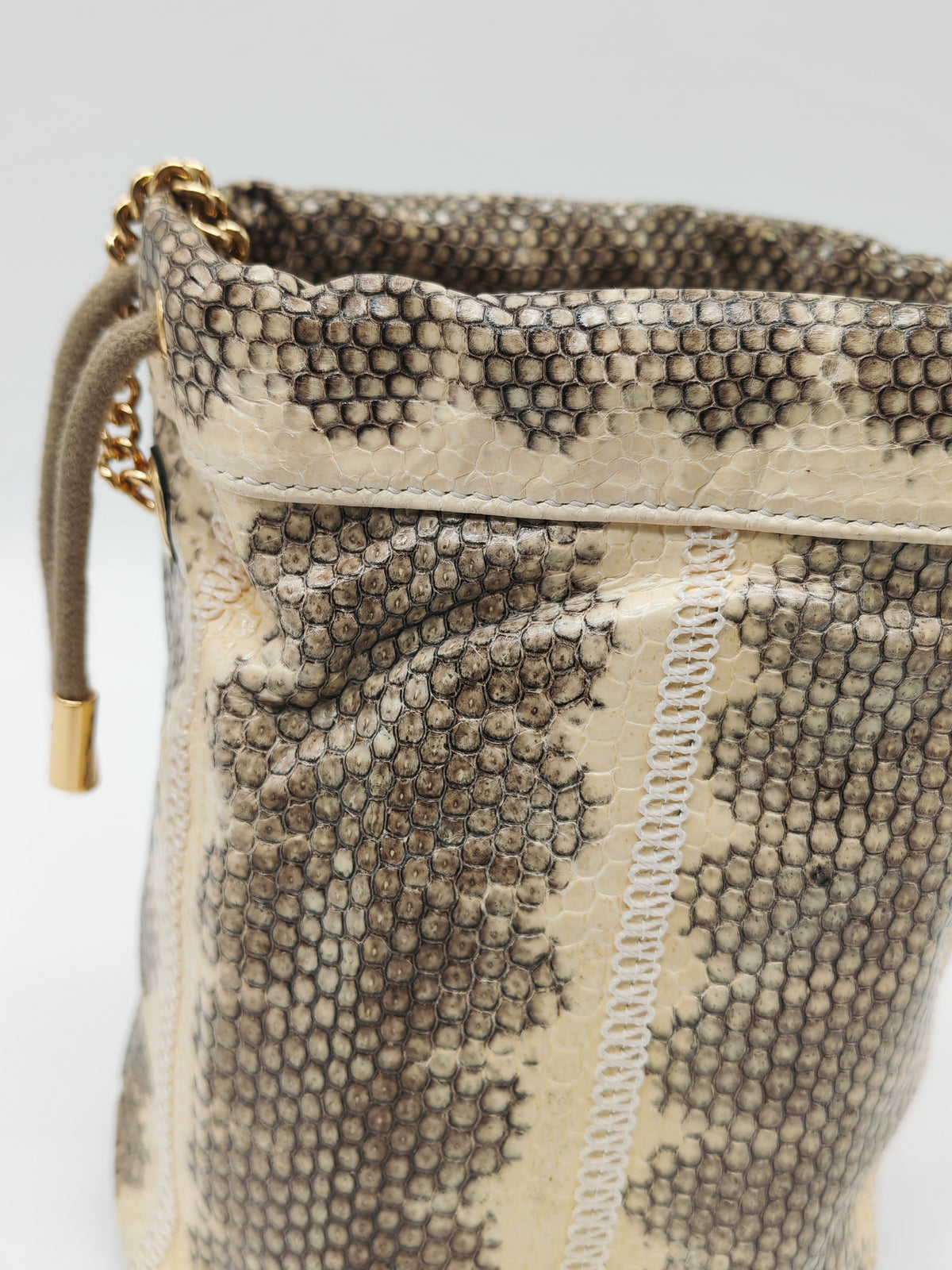 Gucci Zumi Snakeskin Mini Bucket Bag in Snakeskin Leather and Mixed Hardware