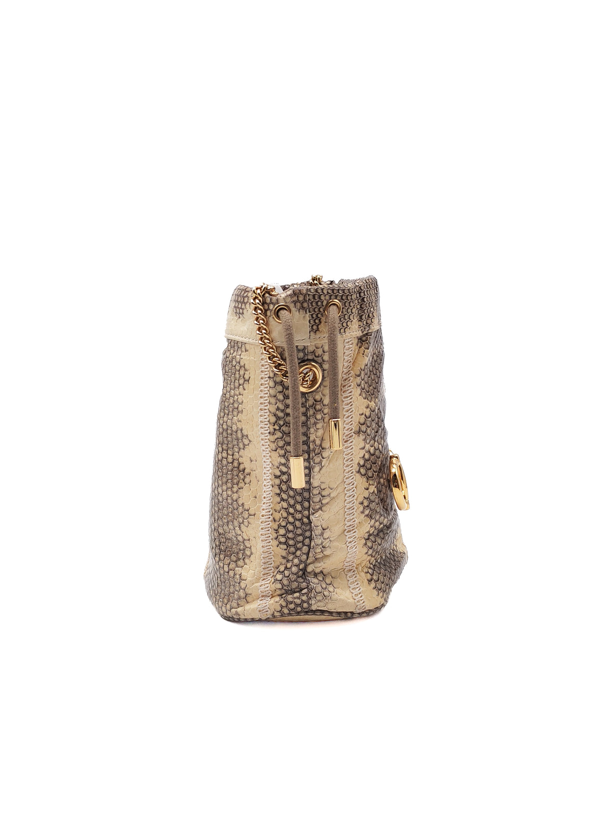 Gucci Zumi Snakeskin Mini Bucket Bag in Snakeskin Leather and Mixed Hardware