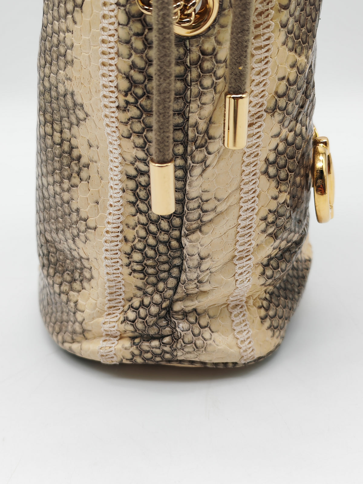 Gucci Zumi Snakeskin Mini Bucket Bag in Snakeskin Leather and Mixed Hardware