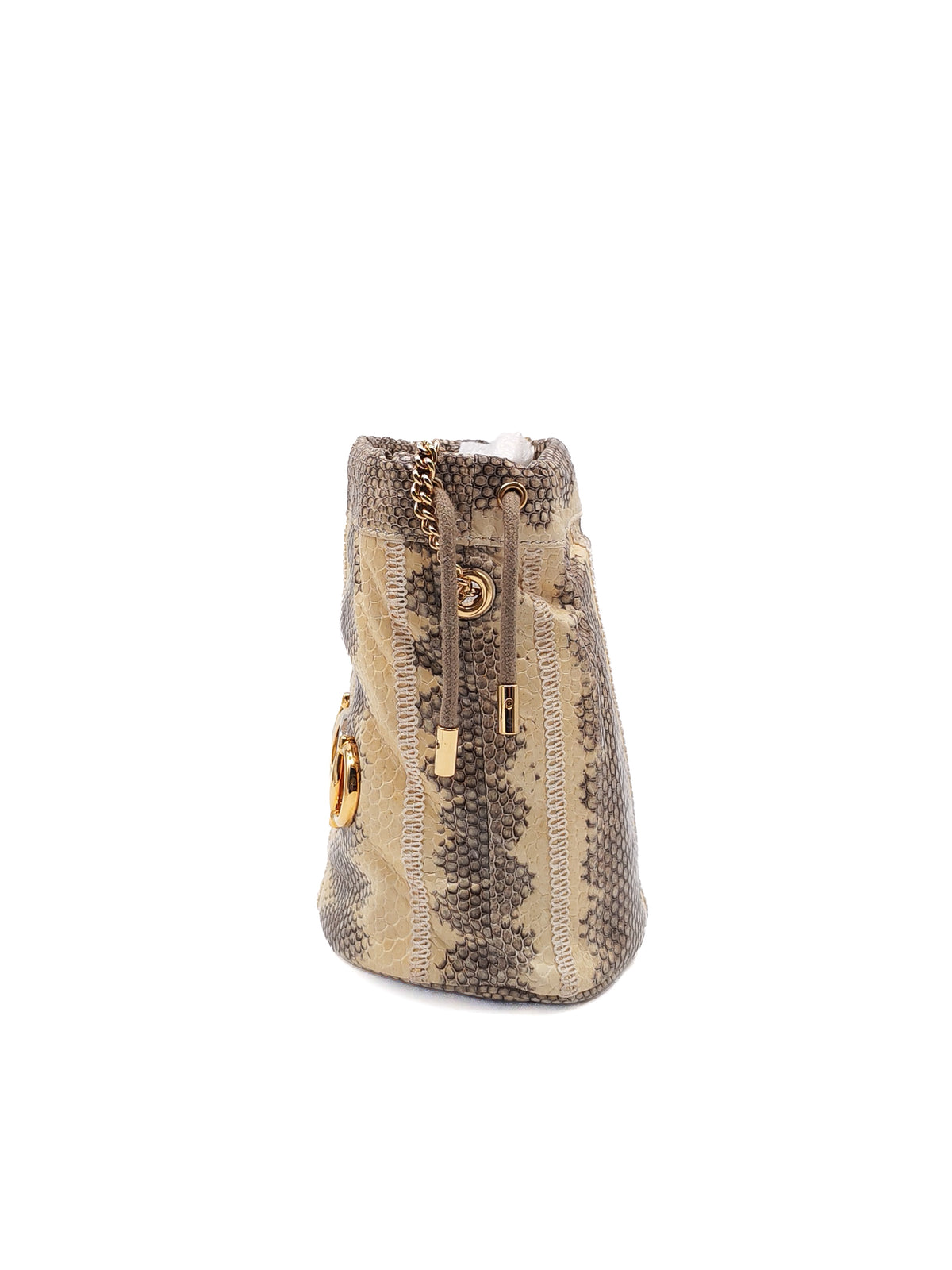Gucci Zumi Snakeskin Mini Bucket Bag in Snakeskin Leather and Mixed Hardware