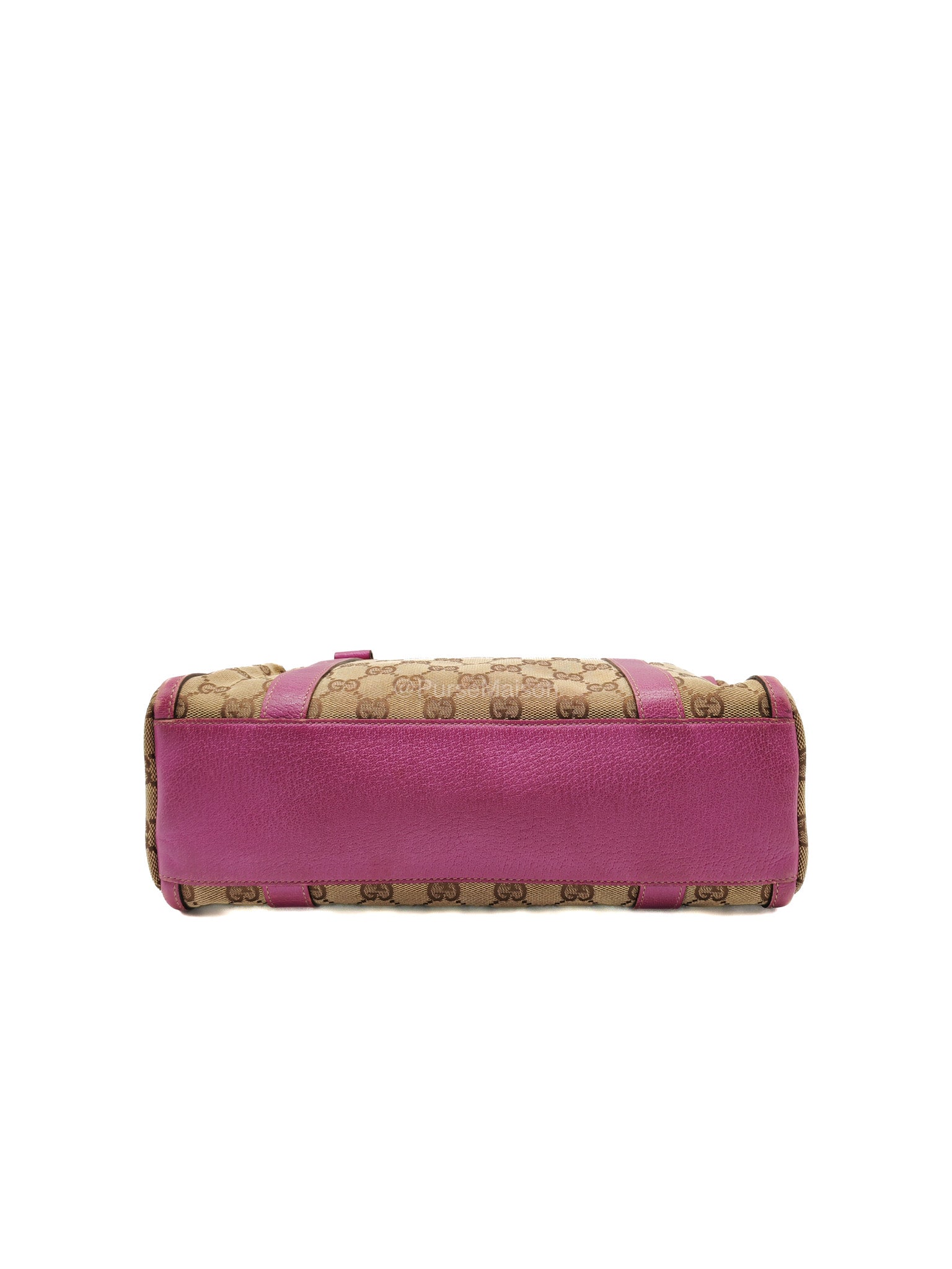 Gucci Abbey Boston Handbag in Pink GG Monogram Canvas and Light Gold Hardware