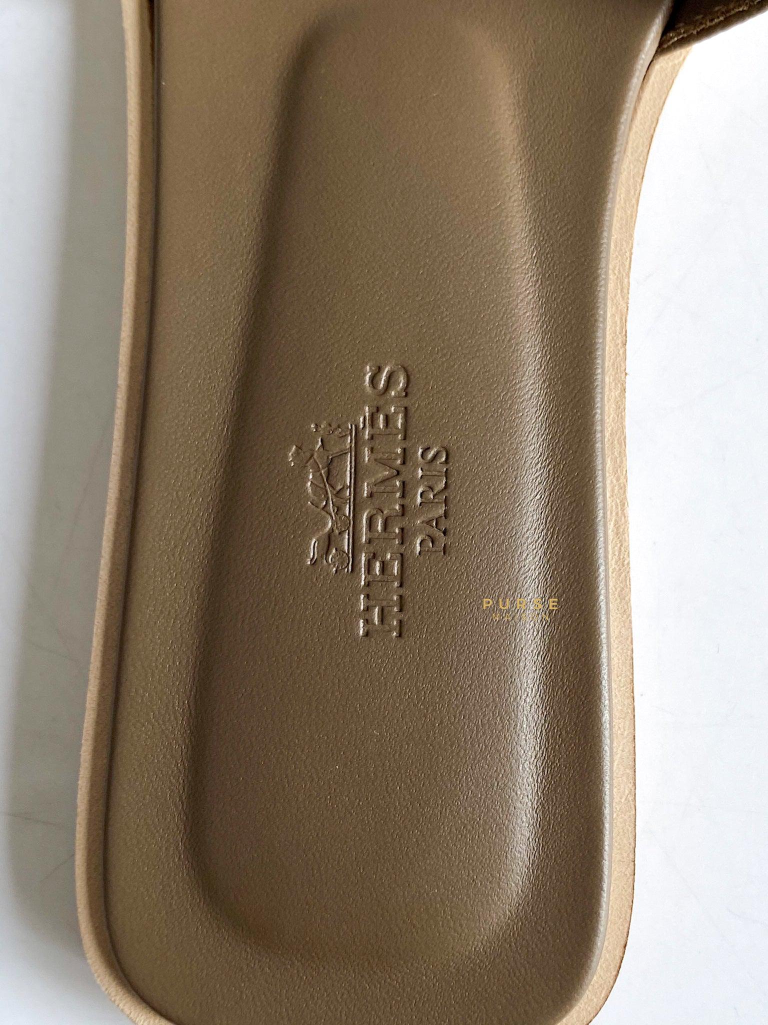 Hermes Oran Sandals Etoupe (Size 37 EUR, 24cm)