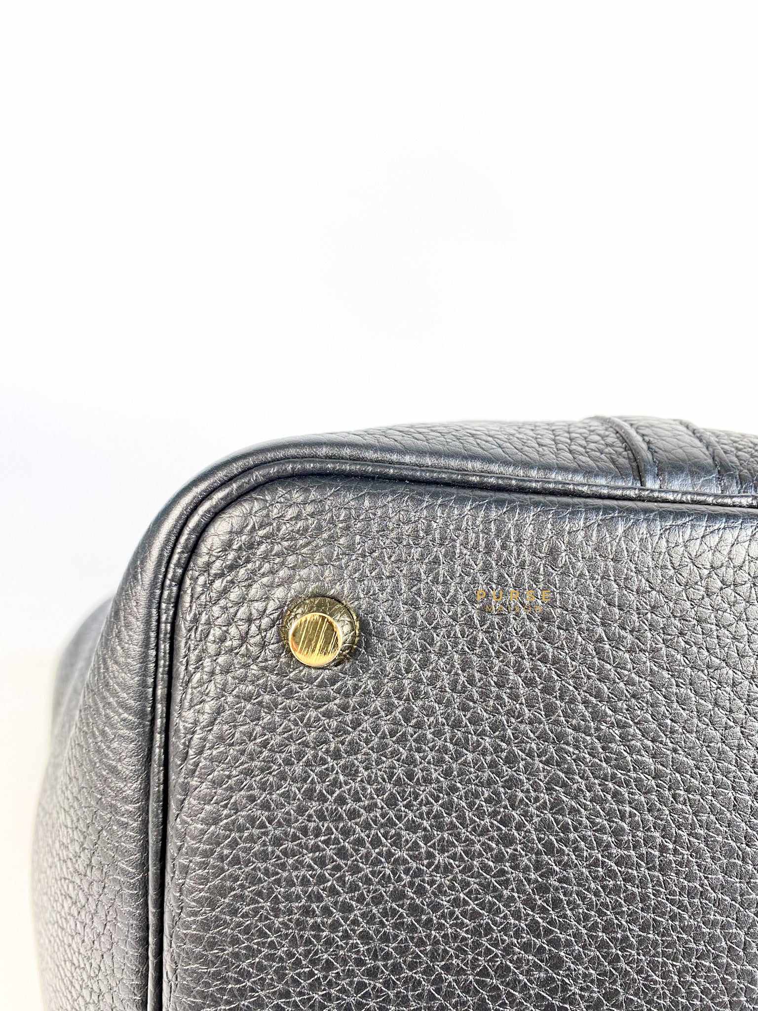 Hermes Picotin Lock 22 Noir (Black) Taurillon Clemence and Gold Hardware Stamp Y