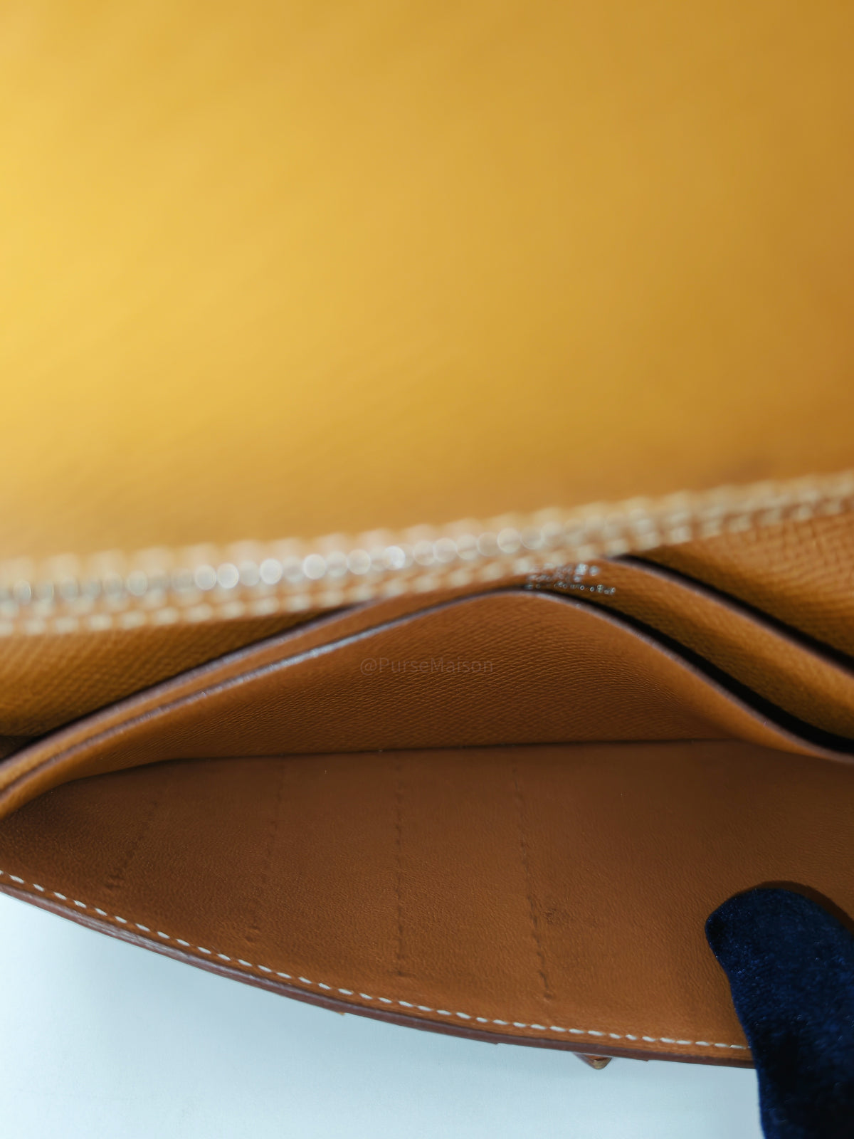 Hermes Bearn Long Wallet in Gold Epsom Leather Palladium Hardware Stamp M Square (2009)
