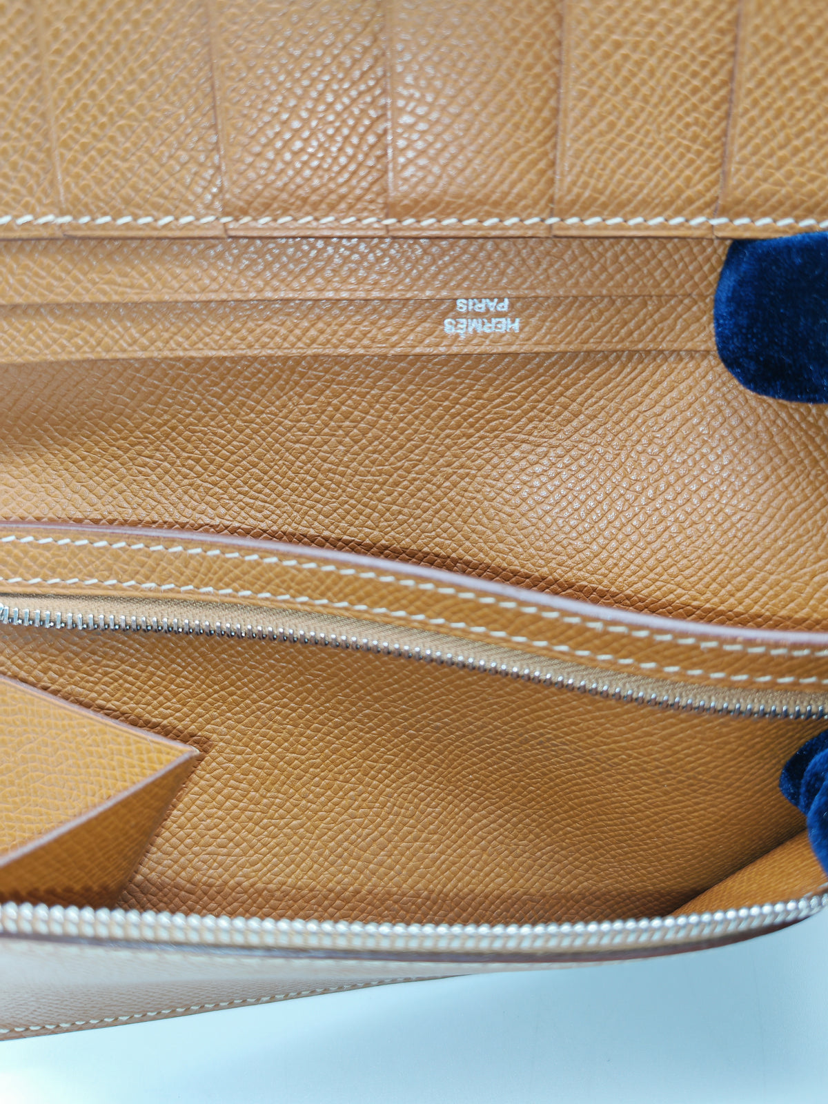 Hermes Bearn Long Wallet in Gold Epsom Leather Palladium Hardware Stamp M Square (2009)