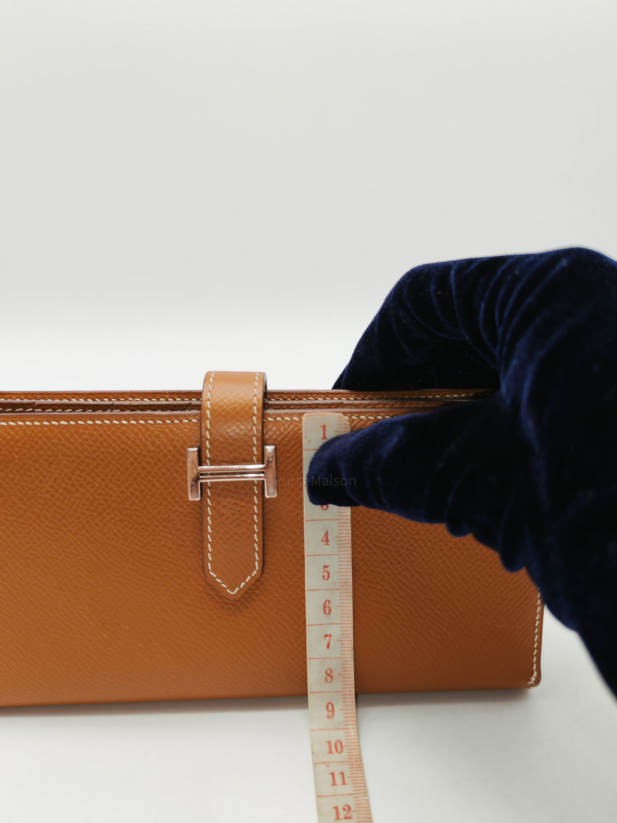 Hermes Bearn Long Wallet in Gold Epsom Leather Palladium Hardware Stamp M Square (2009)