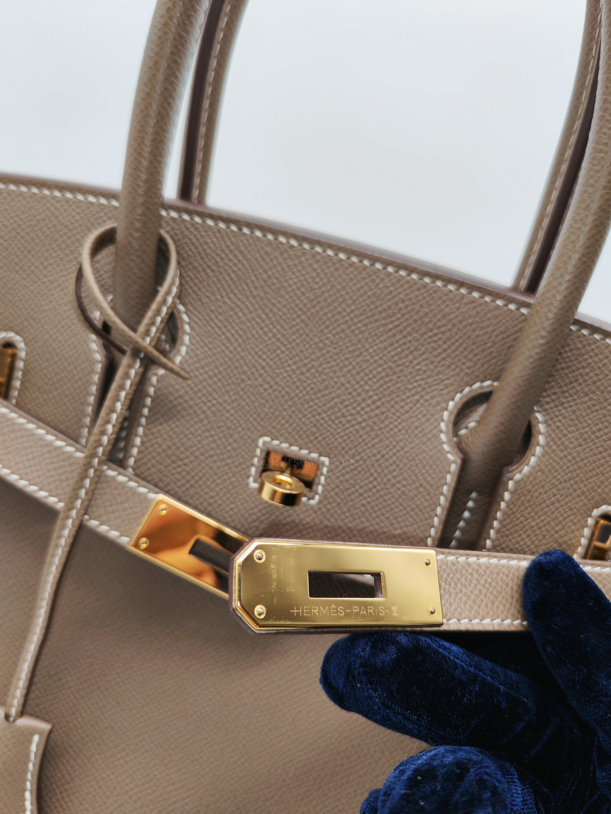 Hermes Birkin 30 Retourne in Etoupe Epsom Leather Gold Hardware Stamp Y (2020)
