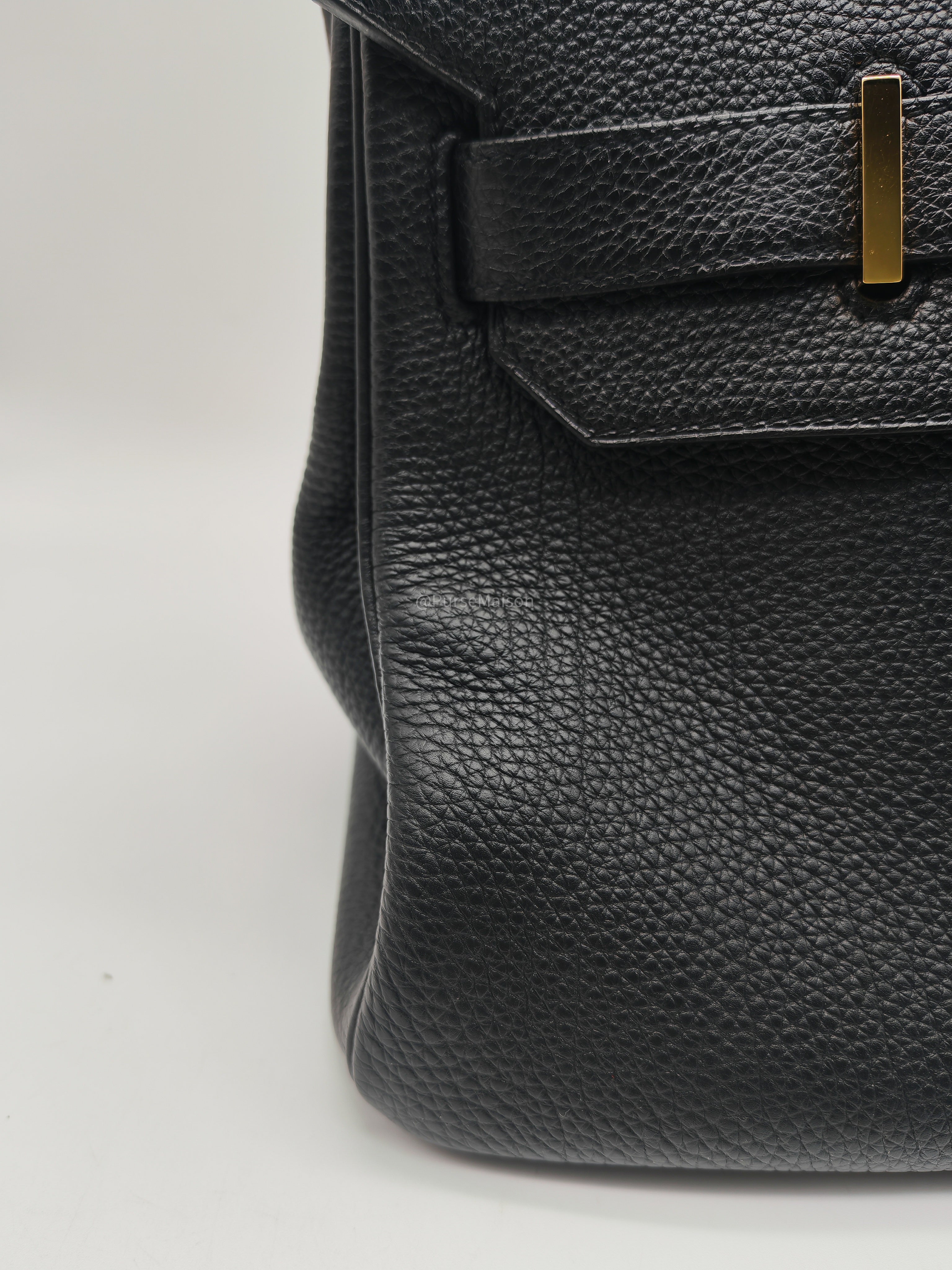 Hermes Birkin 42 The Shoulder in Black Togo LeatherGold Hardware Stamp Q Square(2013)