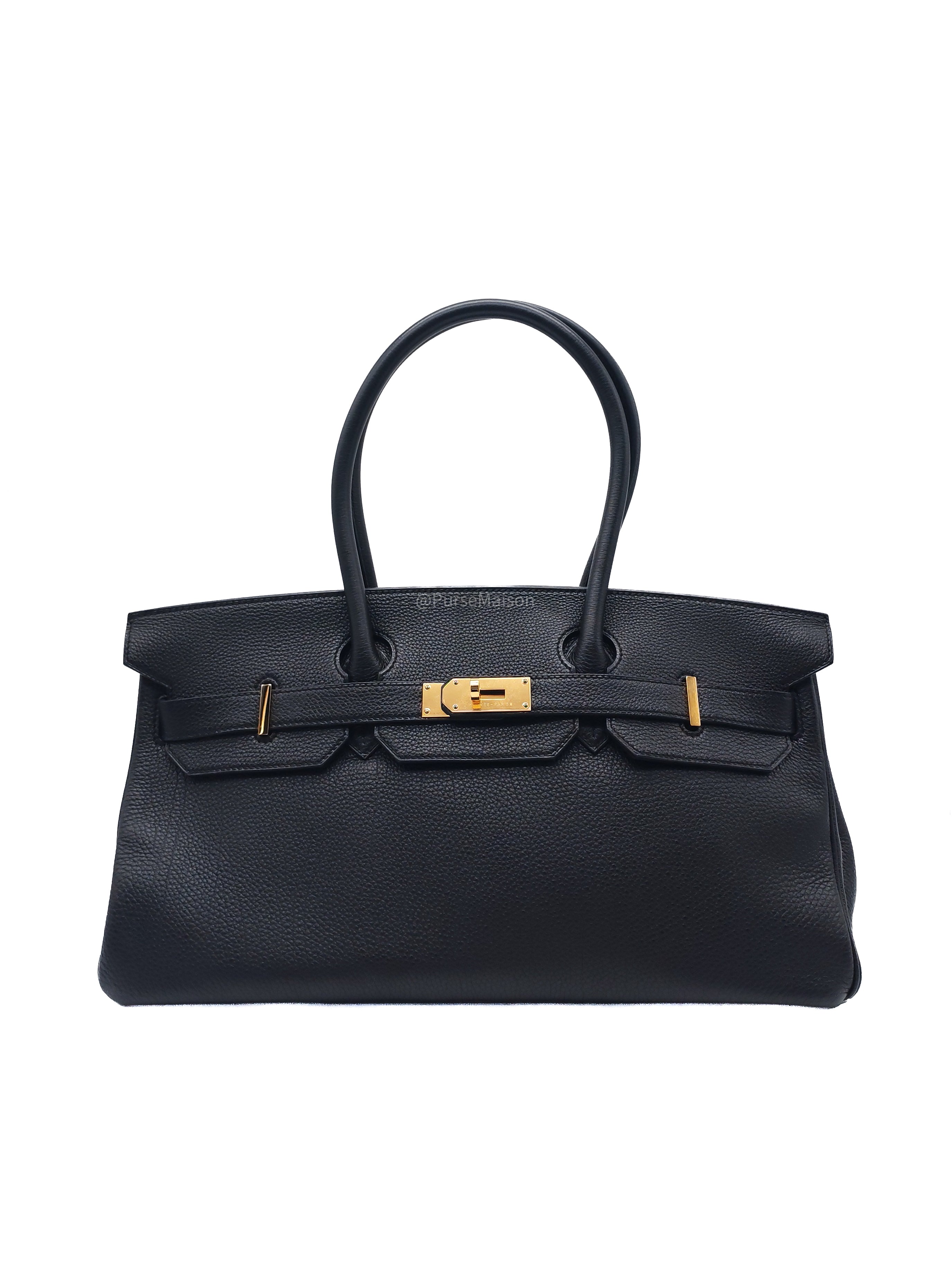 Hermes Birkin 42 The Shoulder in Black Togo LeatherGold Hardware Stamp Q Square(2013)