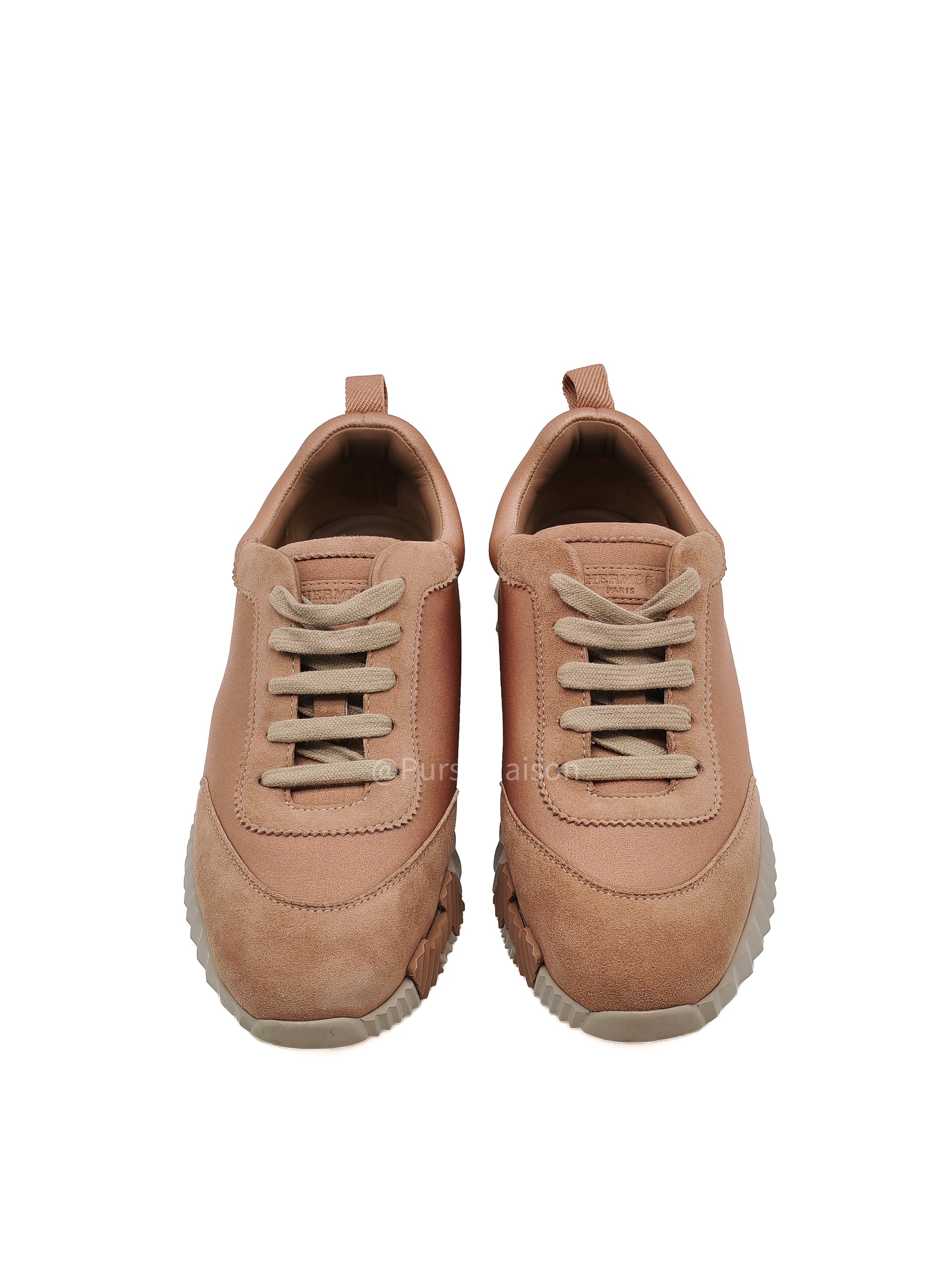 Hermes Rose Bouncing Sneakers in Pink Suede Size 37 EU (23.8cm)