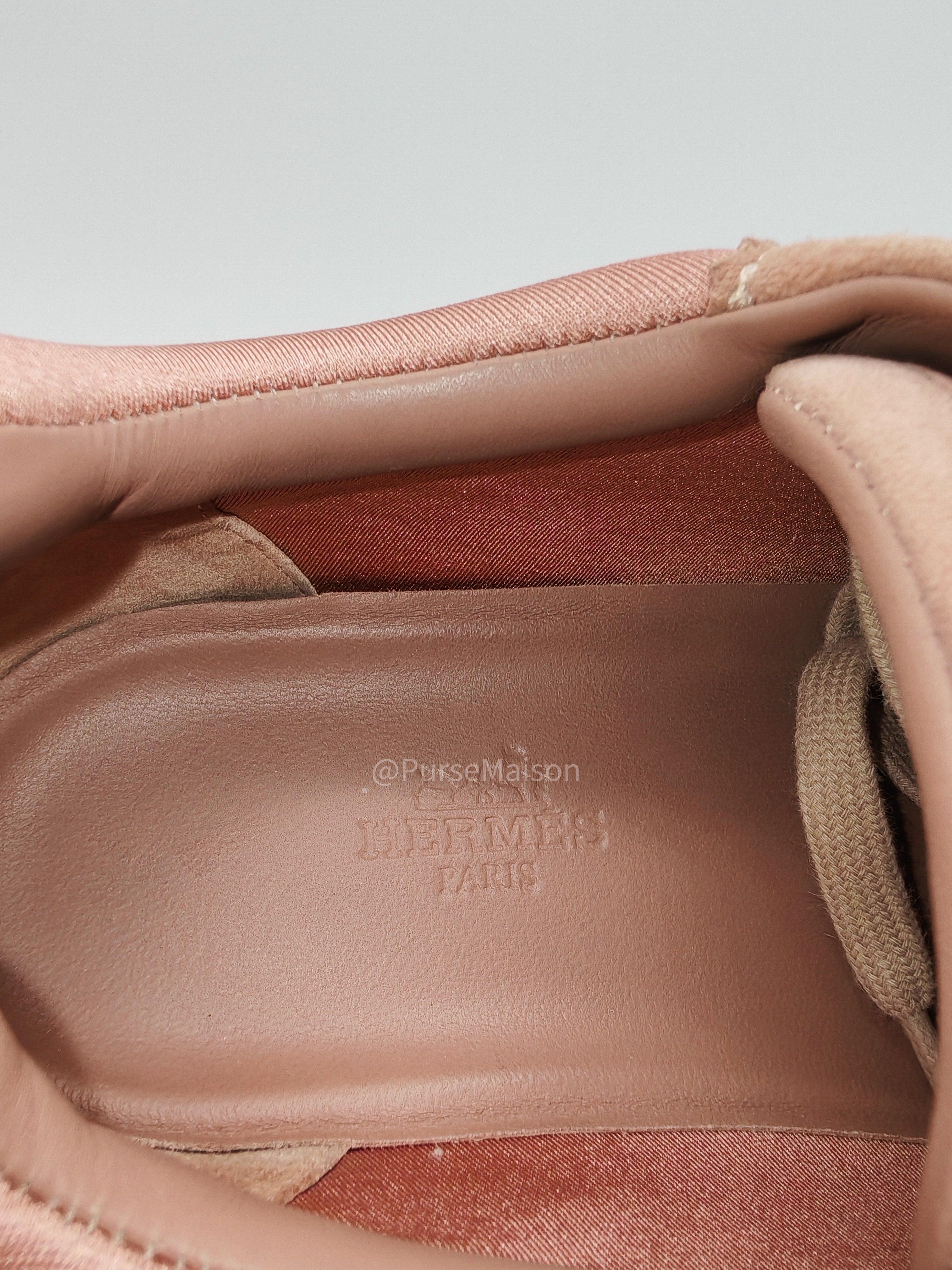 Hermes Rose Bouncing Sneakers in Pink Suede Size 37 EU (23.8cm)