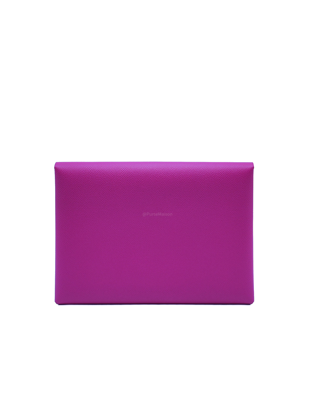 Hermes Calvi Pouch in Rose Pourpre Epsom Leather and Palladium Hardware Stamp C (2018)