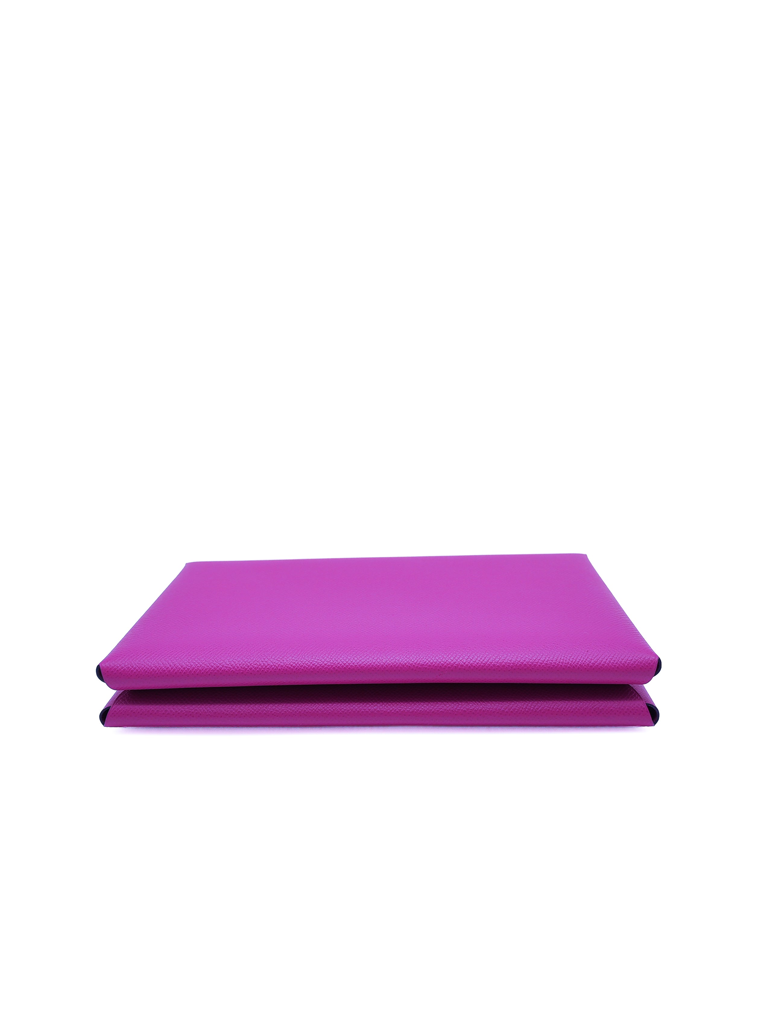 Hermes Calvi Pouch in Rose Pourpre Epsom Leather and Palladium Hardware Stamp C (2018)