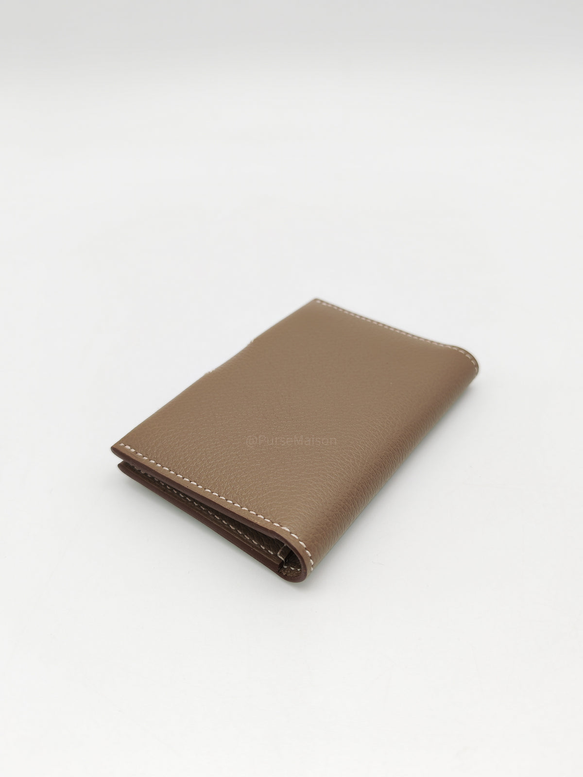 Hermes R.M.S. Card Holder Taupe Evercolor Leather Palladium Hardware Stamp G(2026)