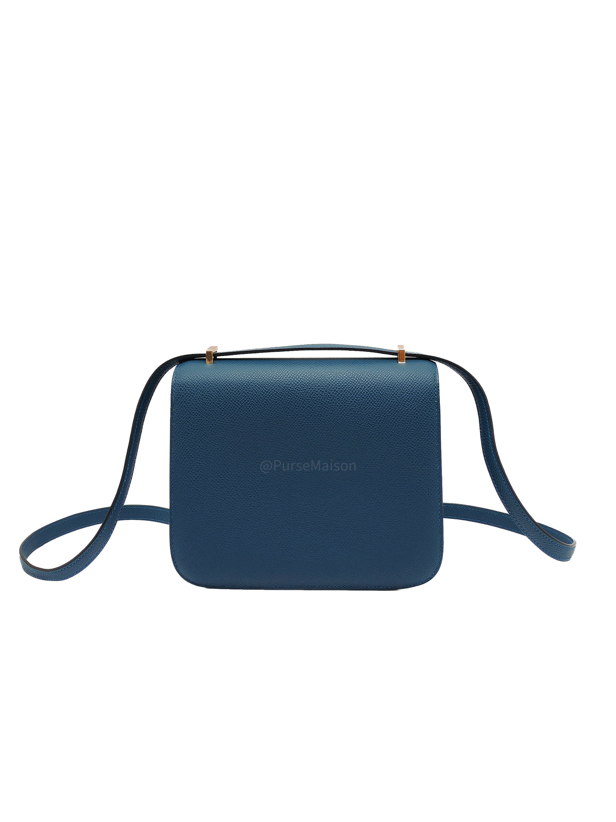Hermes Constance 18 Mini in Bleu Thalassa Epsom Leather Gold Hardware Stamp W (2024)