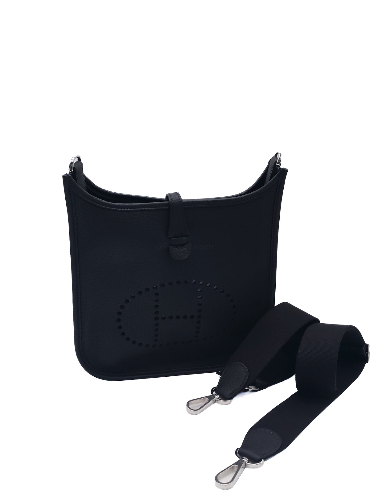 Hermes Evelyne 23 in Black Taurillon Clemence Leather Palladium Hardware Stamp G(2026)