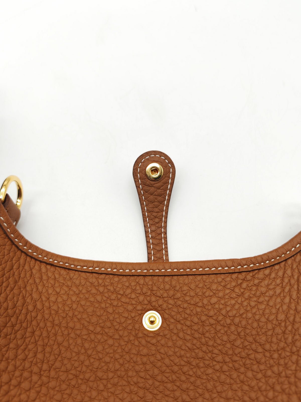 Hermes Evelyne TPM in Gold Taurillon Clemence Leather and Gold Hardware Stamp G (2026)